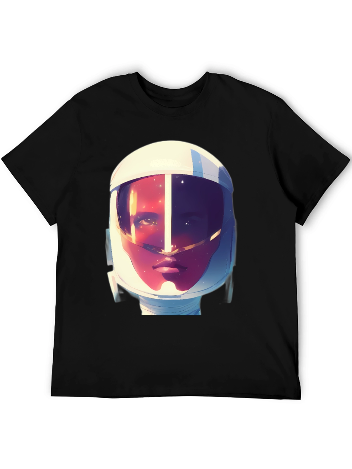 Black Astronaut Graphic Print Tee - Stylish Crew Neck T-Shirt view 5