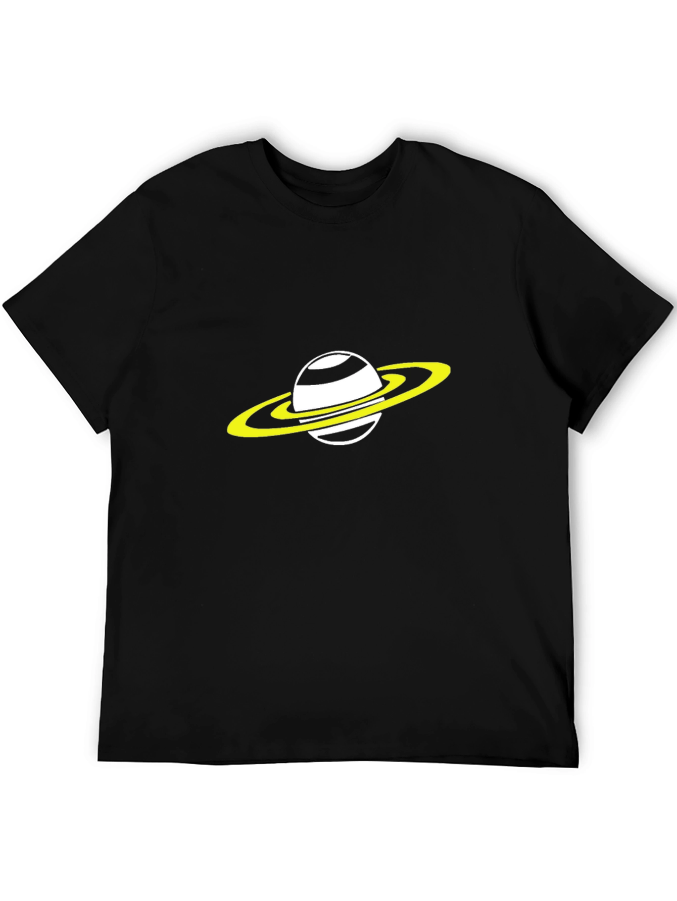 Black Saturn Graphic Tee - Black Cotton Blend view 5