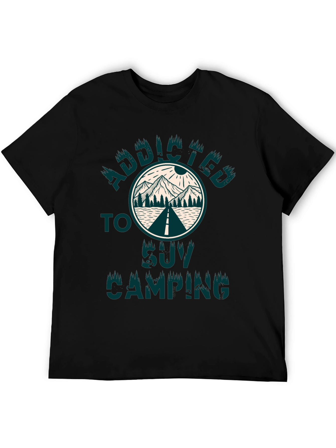 Black Addicted to SUV Camping T-Shirt view 5