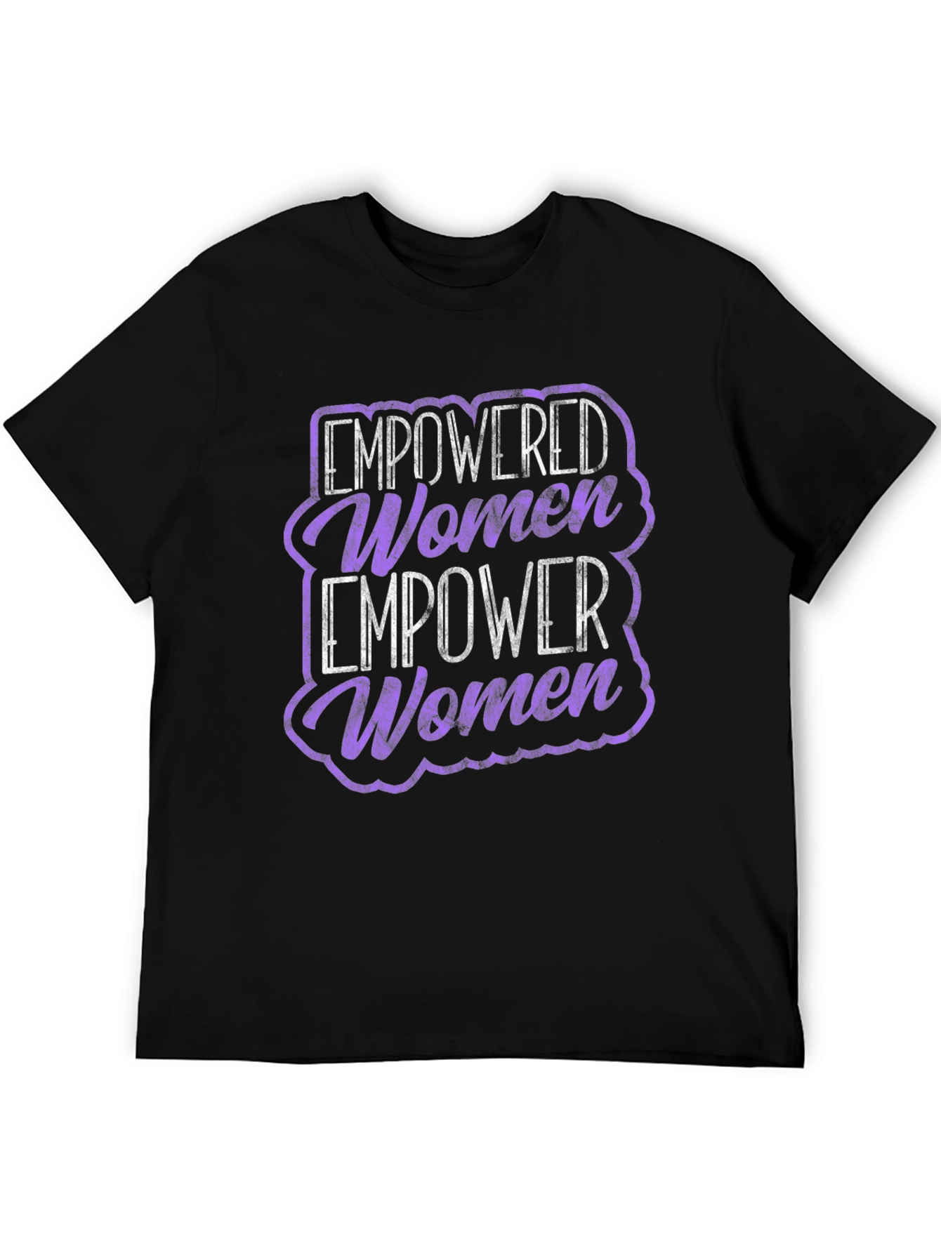 Black Empowered Women T-Shirt - Black Cotton Blend view 5