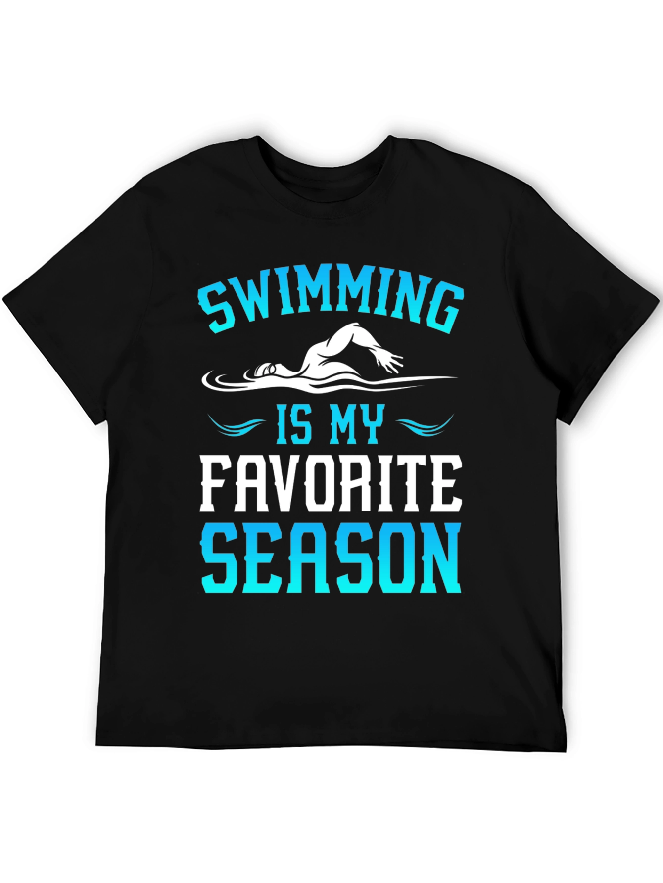 Black Swimming Is My Favorite Season T-Shirt view 5