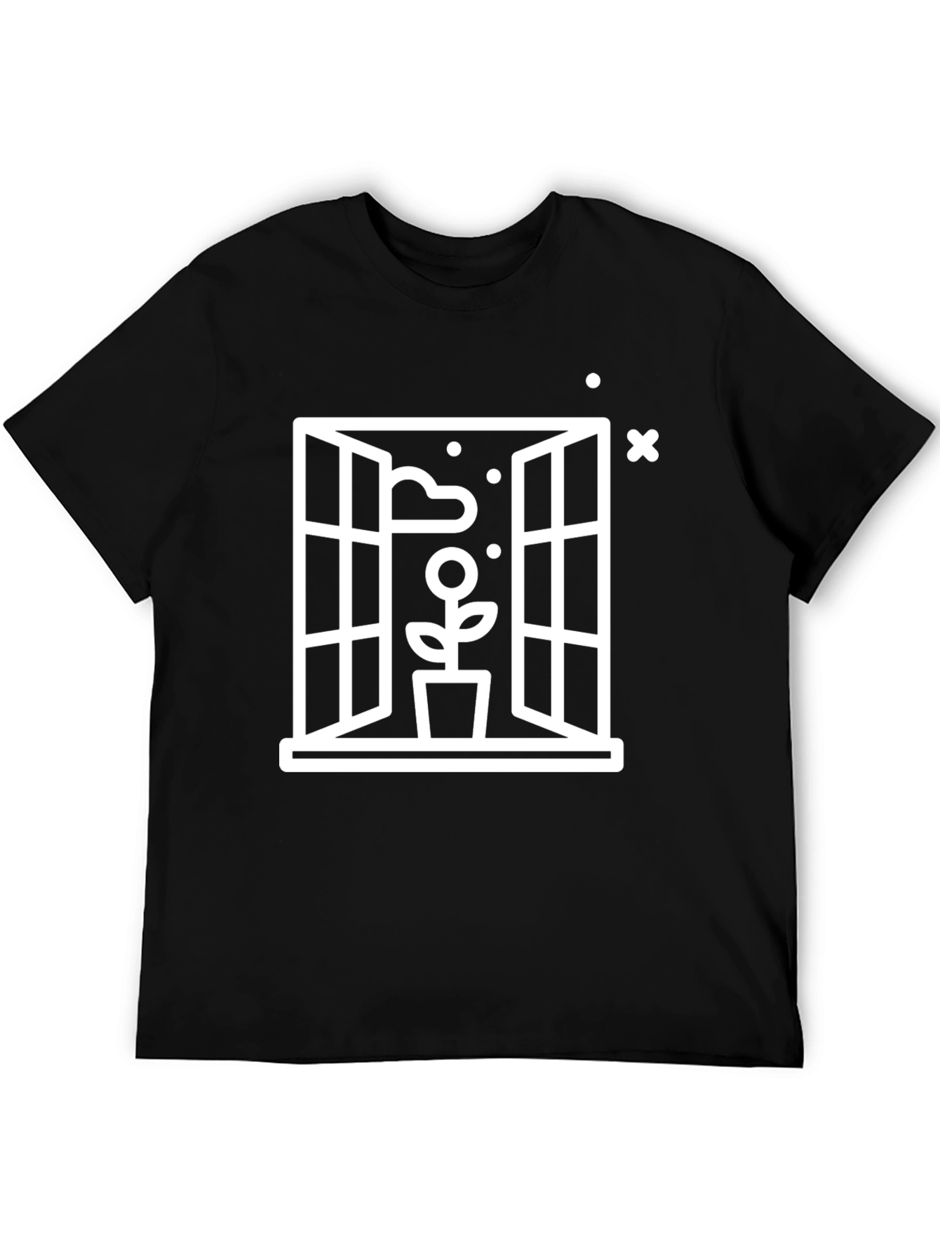 Black Window Flower Graphic Tee - Unisex view 5