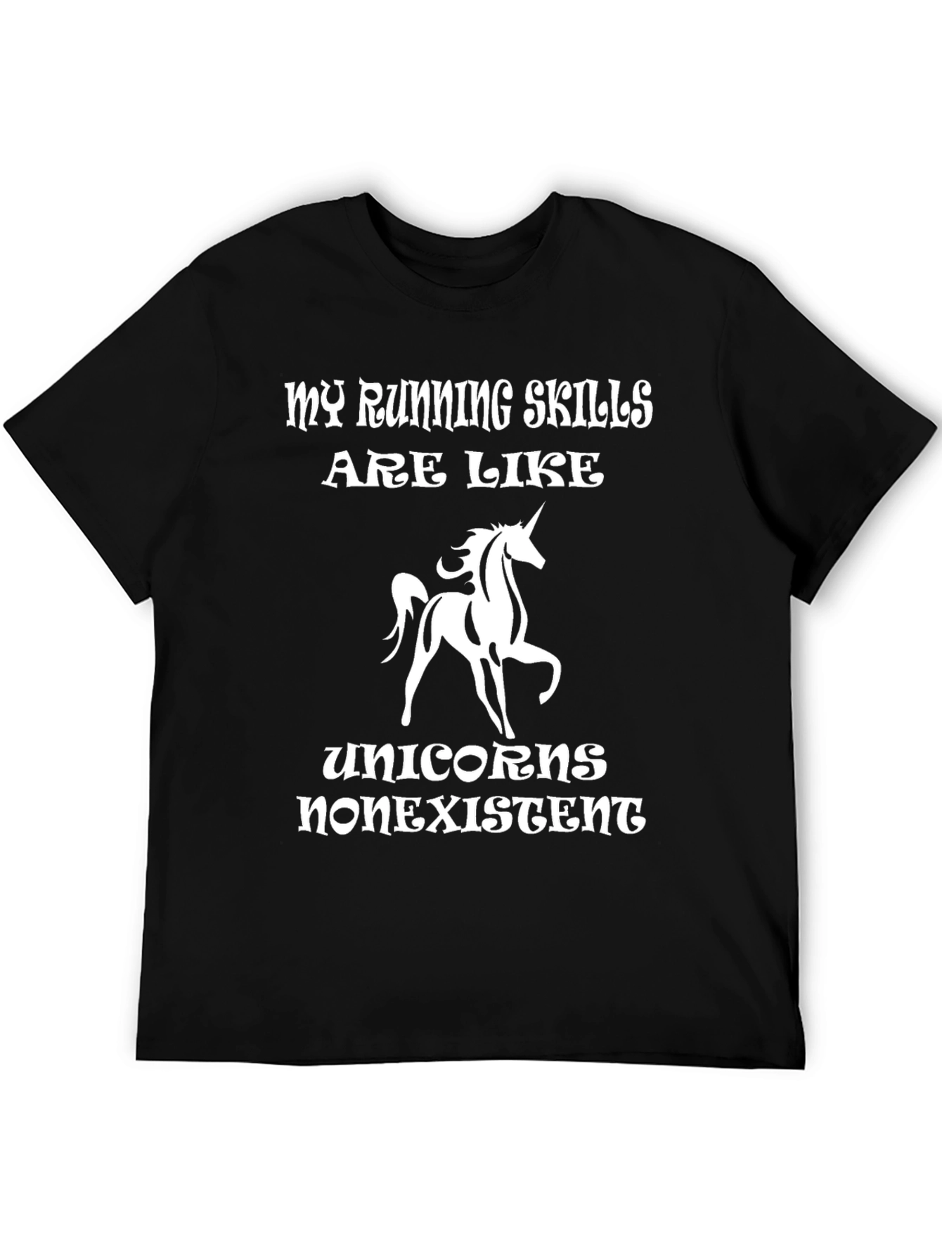 Black Funny Unicorn Running Skills Graphic Tee view 5