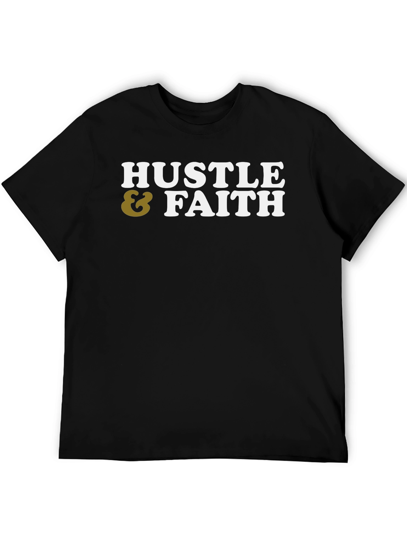 Black Hustle & Faith Graphic Tee - Casual Cotton T-Shirt view 5