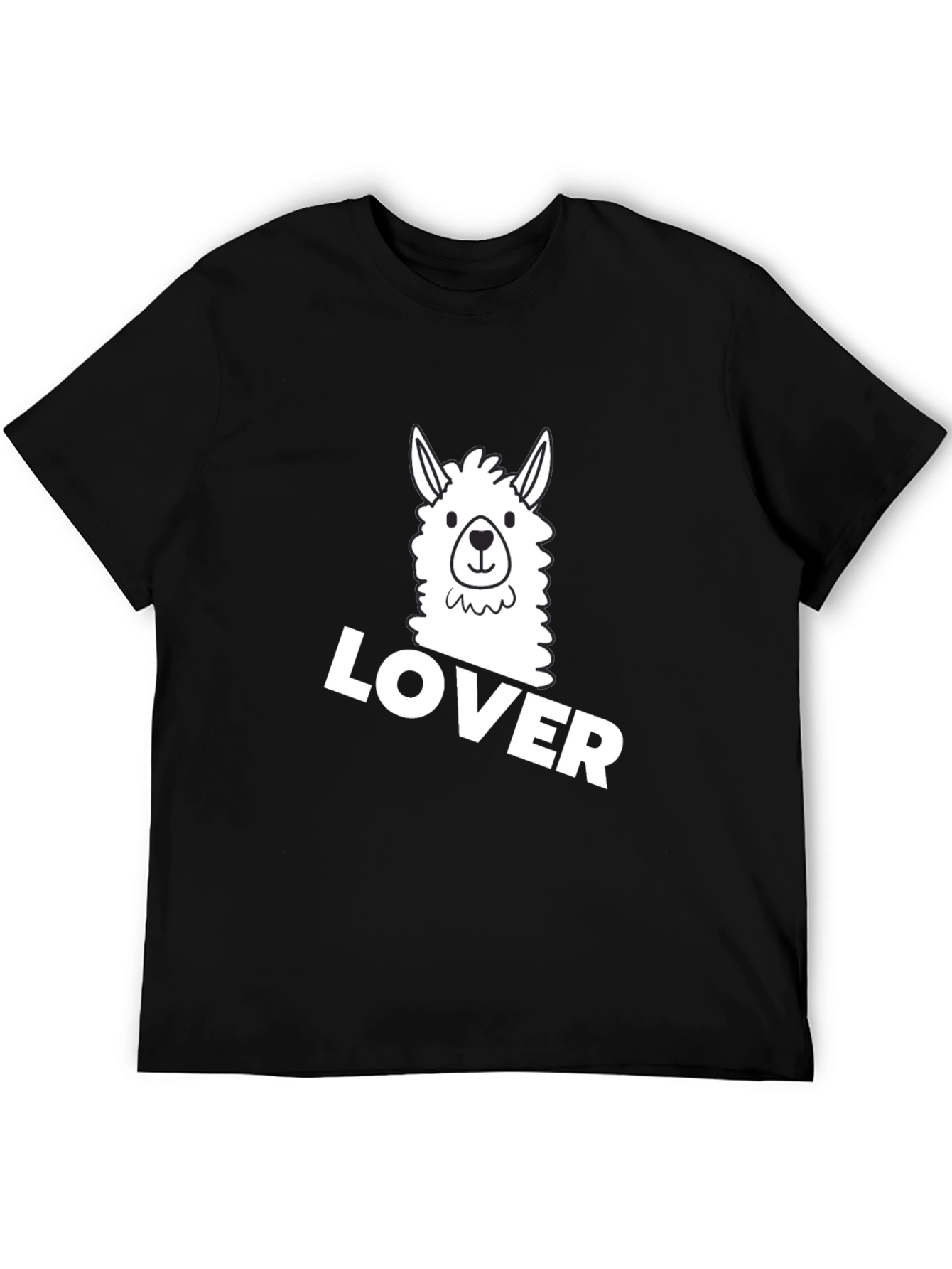 Black Llama Lover Graphic Tee - Black Cotton T-Shirt view 5
