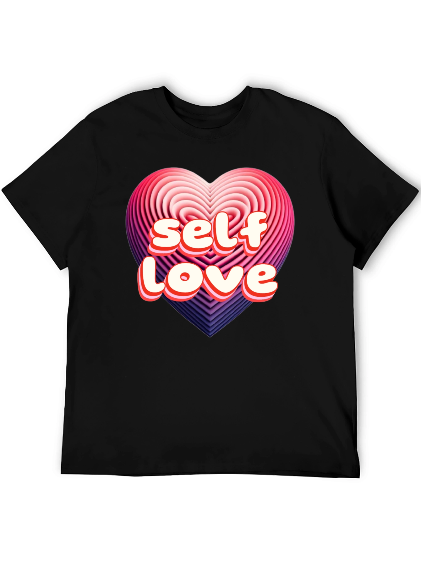 Black Self Love Heart Graphic Tee - Stylish Comfort view 5