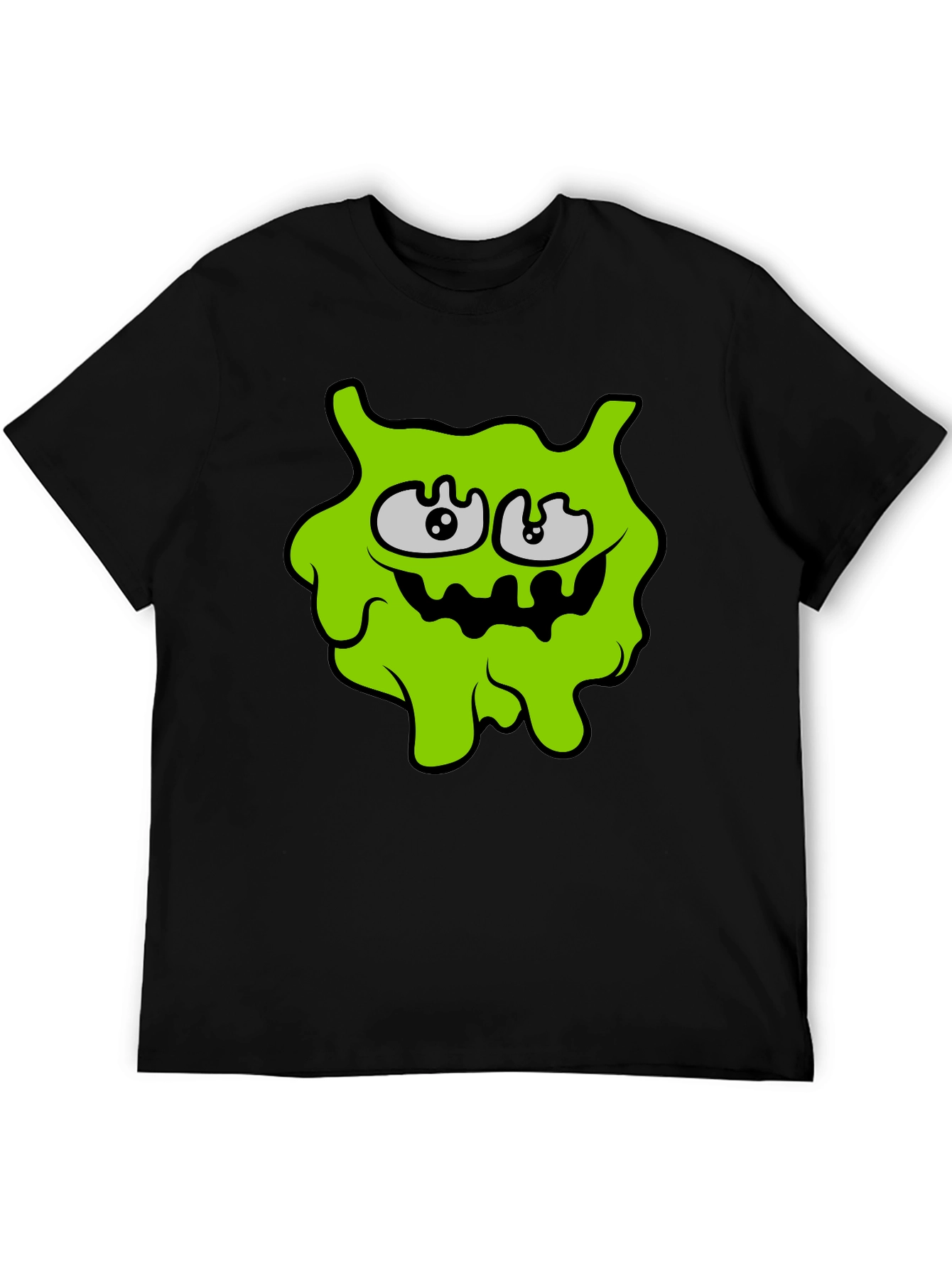 Black Funny Slime Monster Graphic Tee - Black view 5