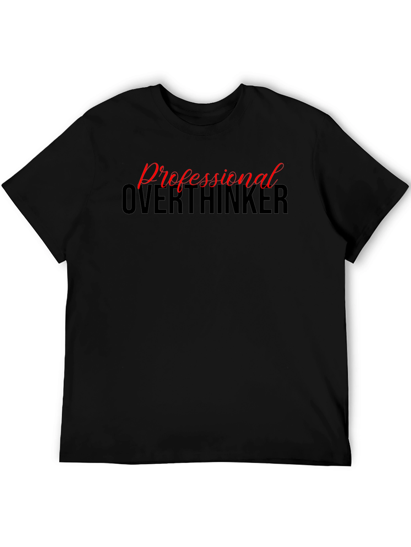 Black Professional Overthinker Graphic Tee - Black view 5