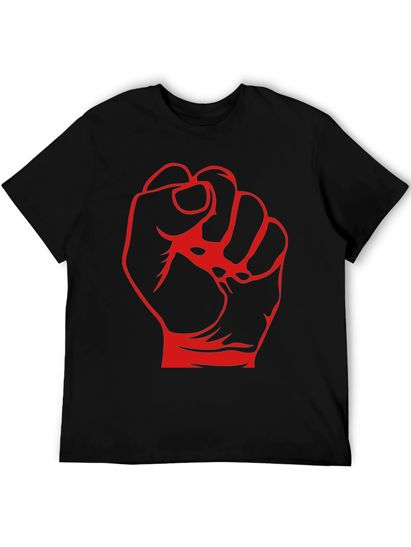 Black Red Fist Graphic Black T-Shirt view 5