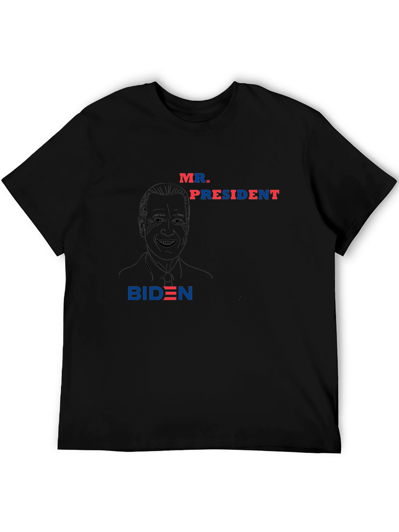 Black Mr. President Biden Graphic Tee - Black Crewneck T-Shirt view 5
