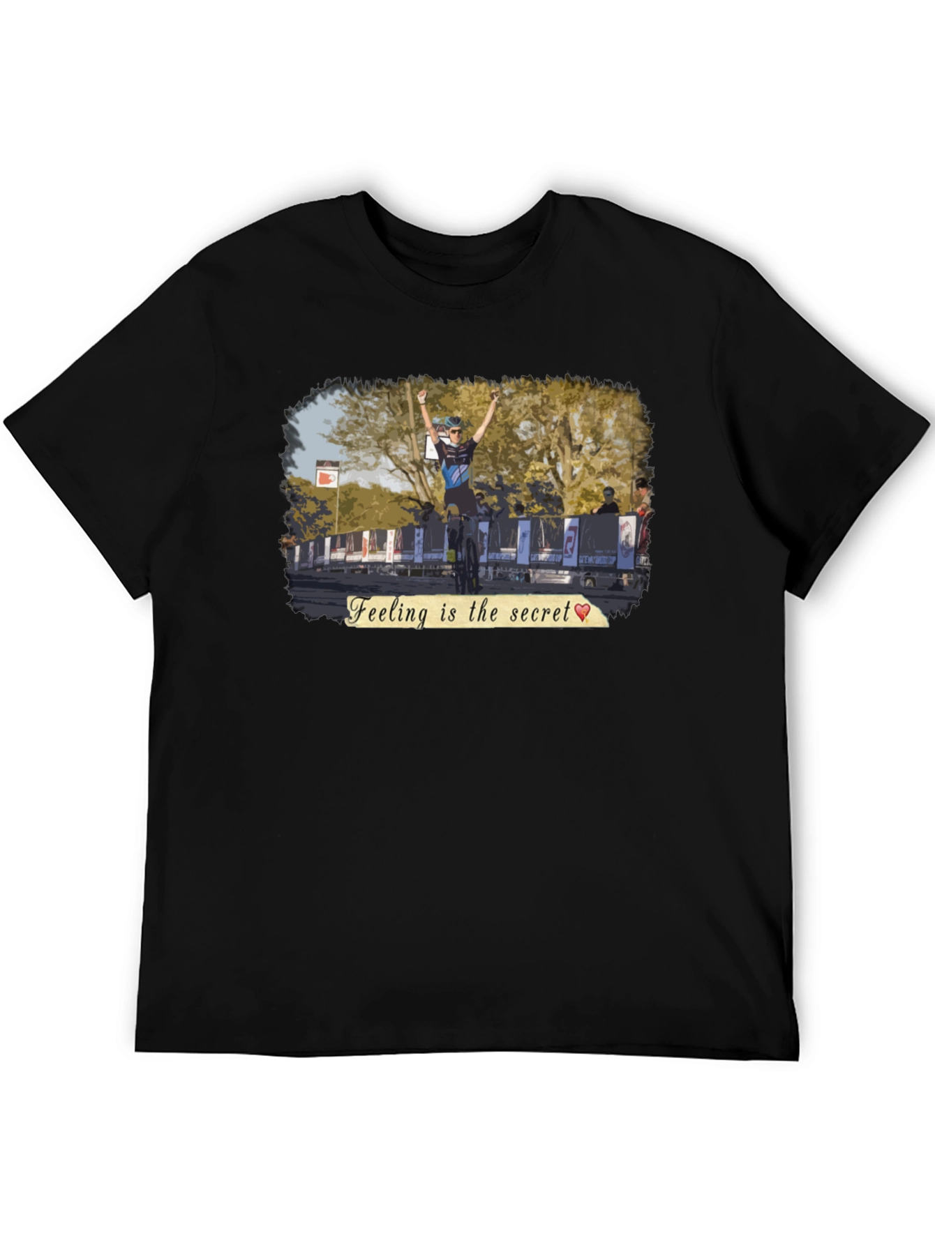 Black Feeling is the Secret T-Shirt - Cyclist Victory Design view 5