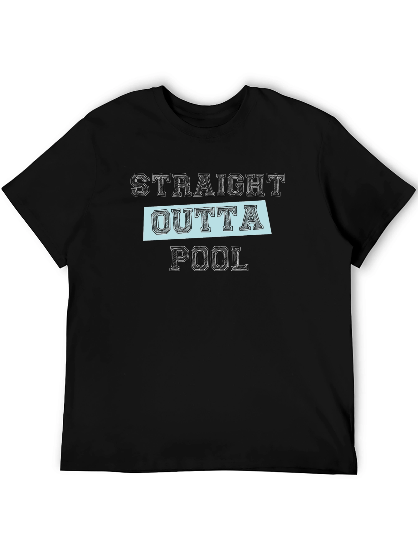 Black Straight Outta Pool Black Graphic Tee view 5