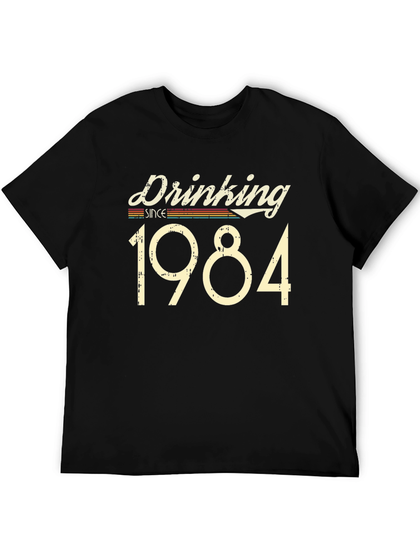 Black Drinking Since 1984 Black Graphic T-Shirt view 5