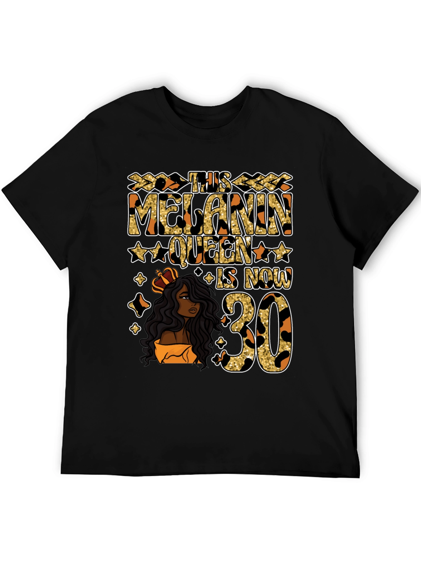 Melanin Queen 30th Birthday Graphic T-Shirt - 5