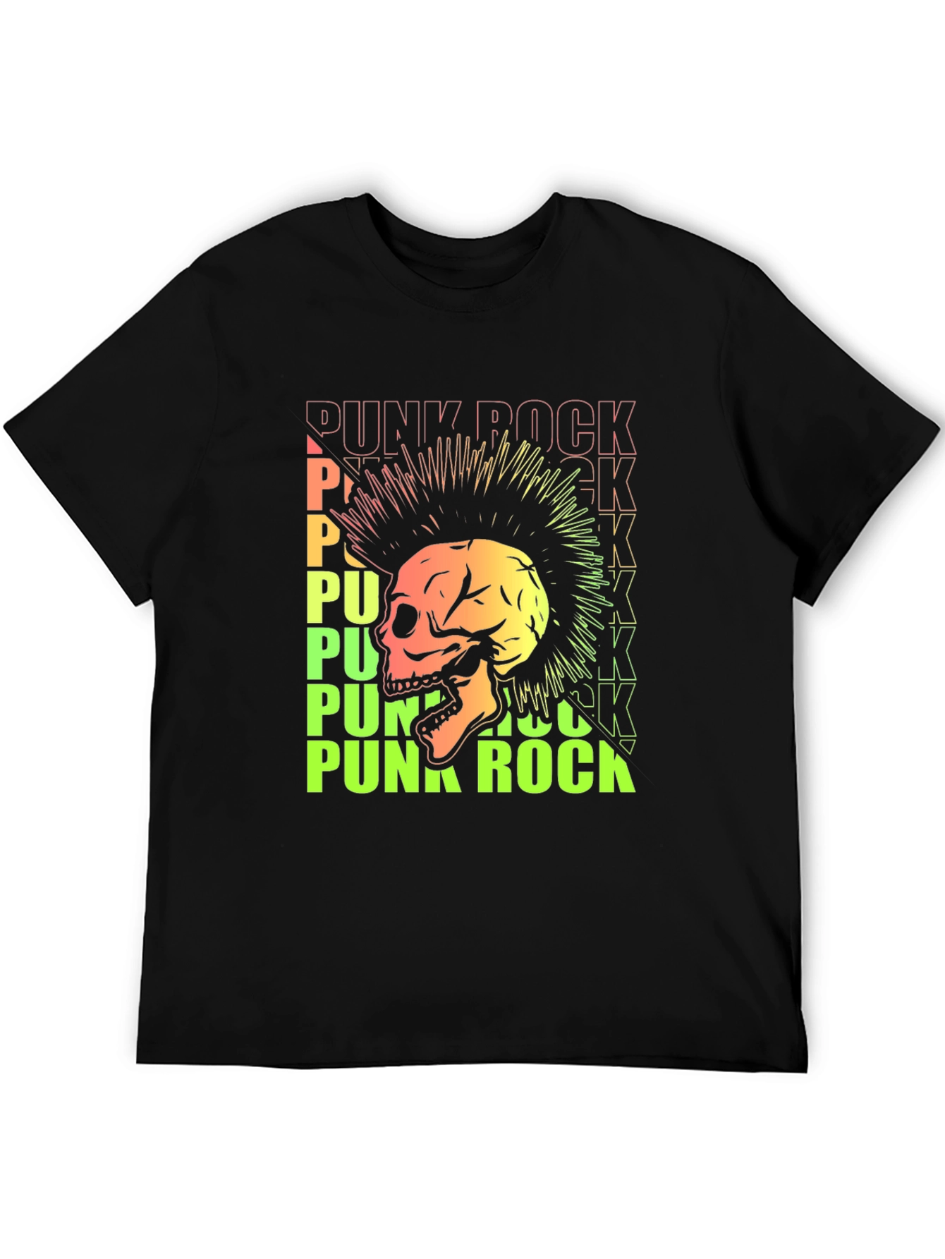 Black Punk Rock Skull Graphic Tee - Edgy Style view 5