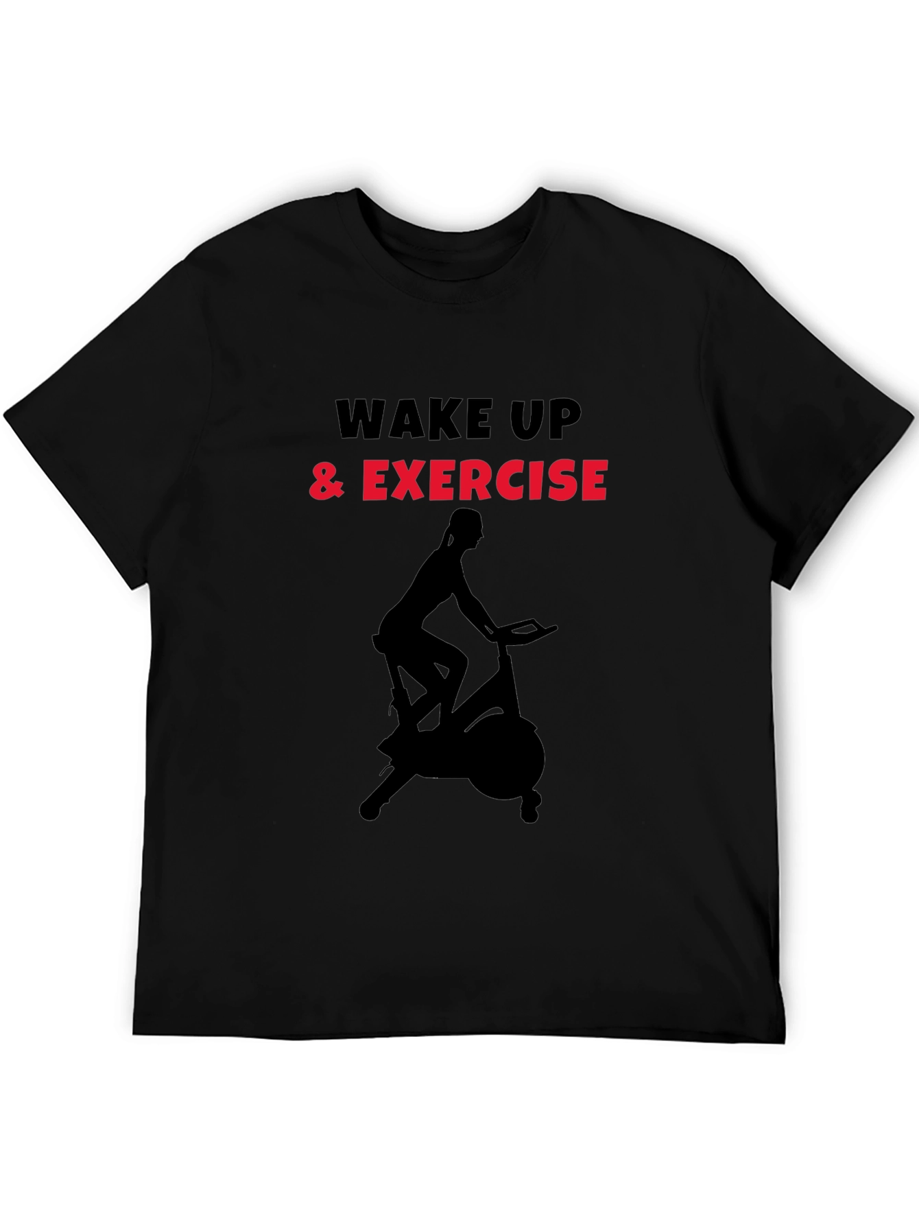Black Wake Up & Exercise Black Graphic Tee view 5