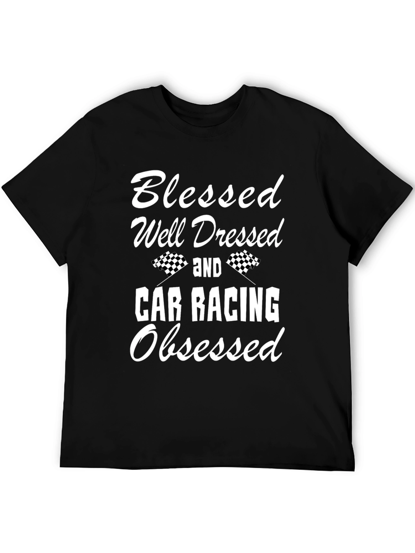 Black Blessed Car Racing Obsessed T-Shirt view 5