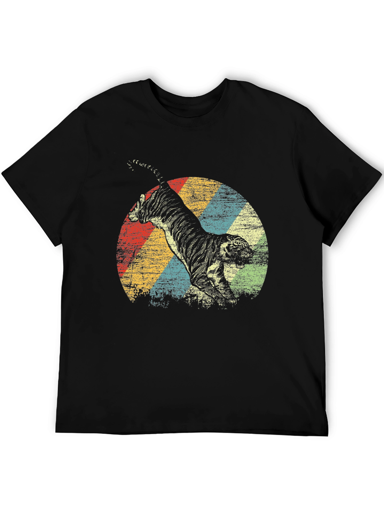 Black Vintage Tiger Graphic Tee - Black view 5