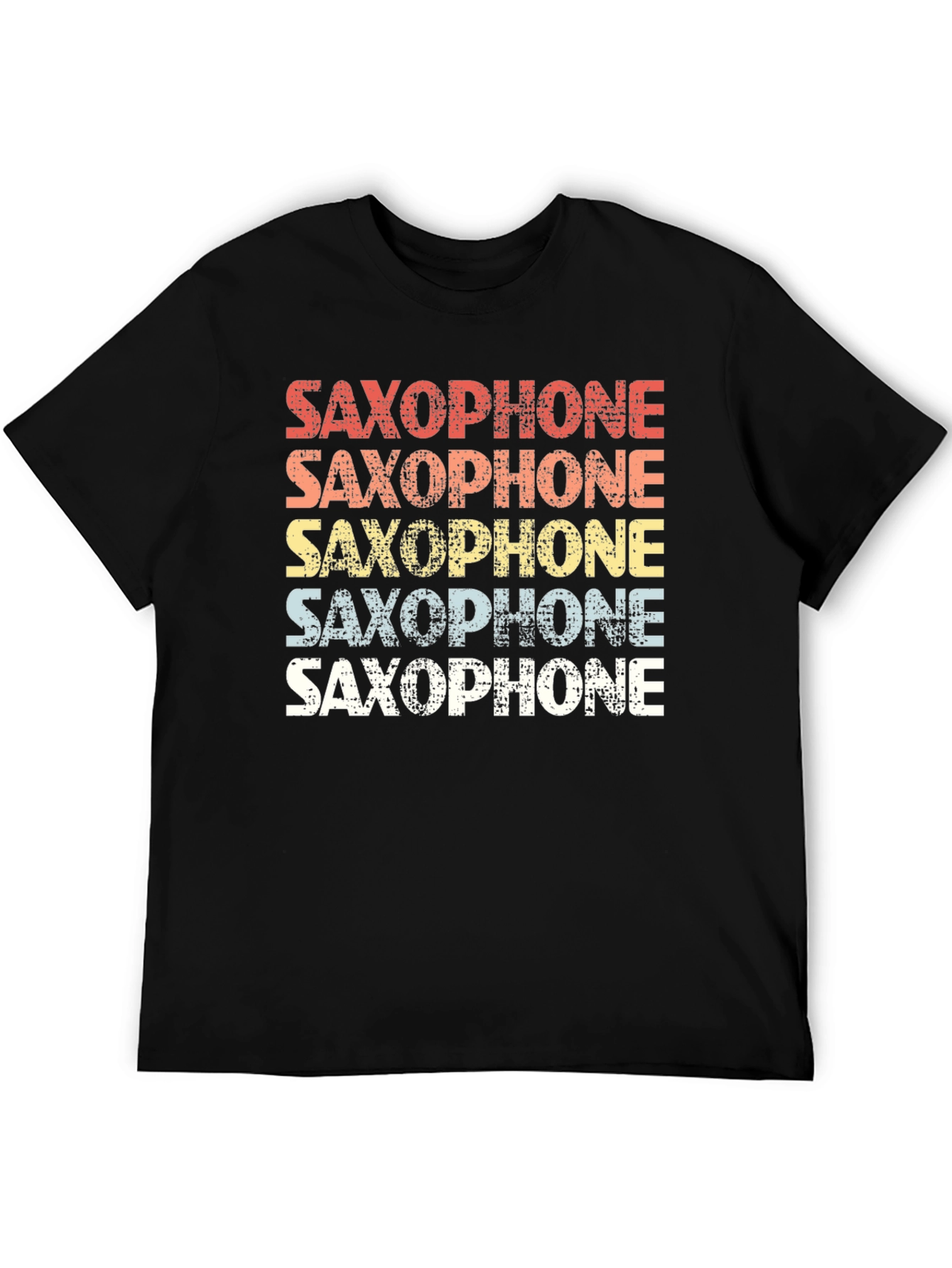 Black Retro Saxophone T-Shirt for Music Lovers view 5