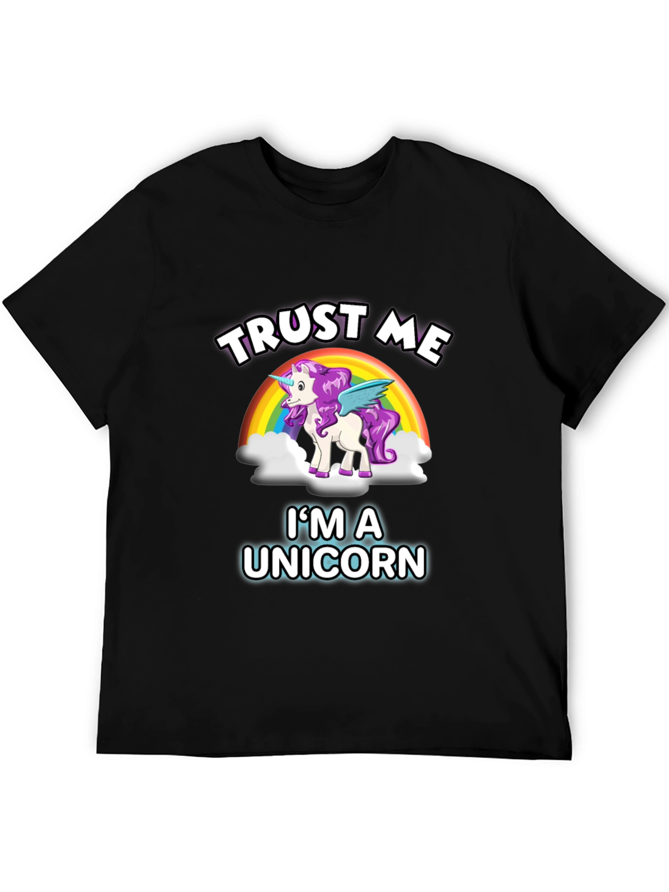 Black Trust Me I'm A Unicorn T-Shirt view 5