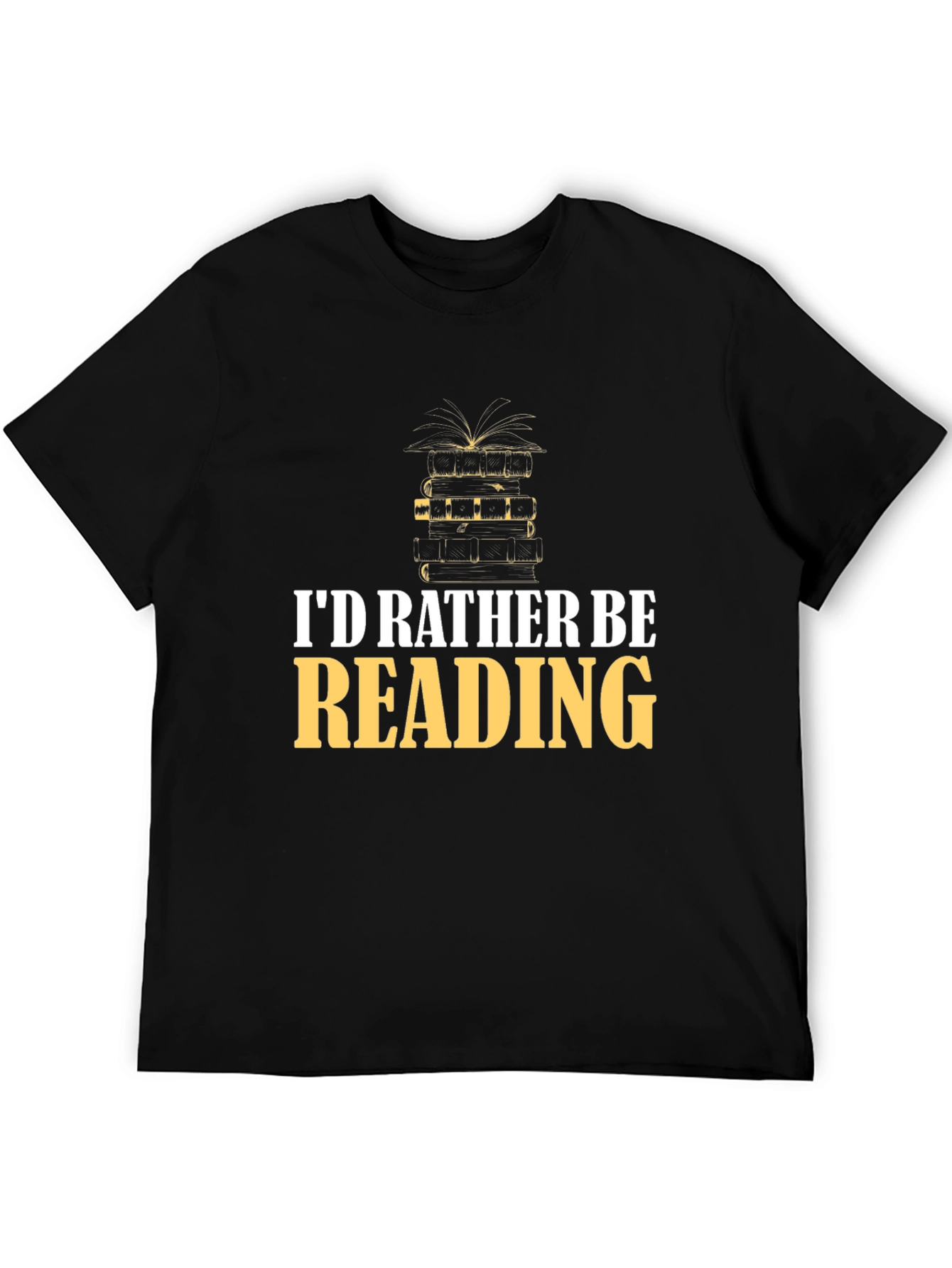 Black I'd Rather Be Reading T-Shirt view 5
