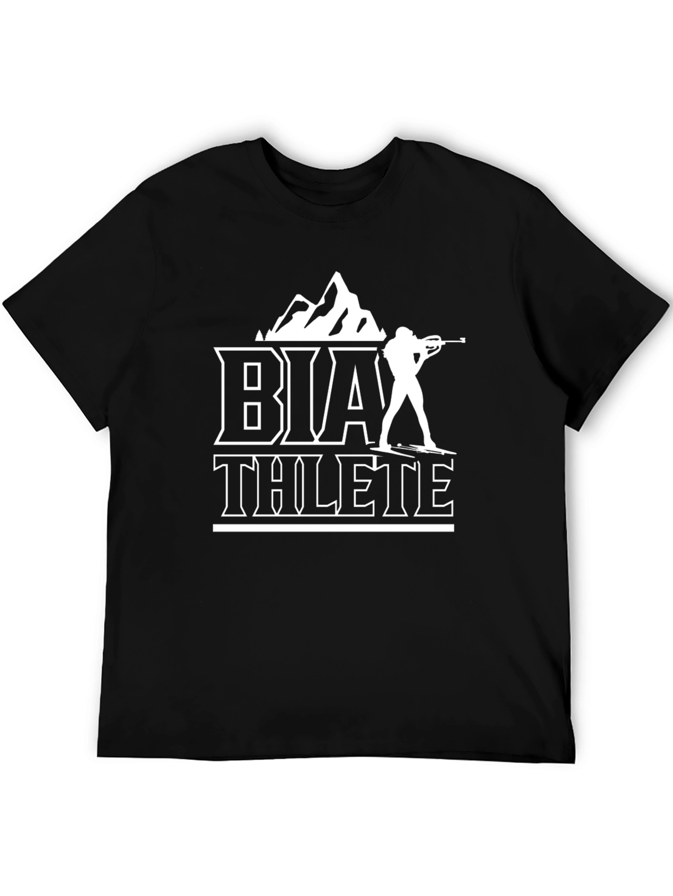 Black Biathlon Athlete T-Shirt - Mountain Skiing Sports Tee view 5
