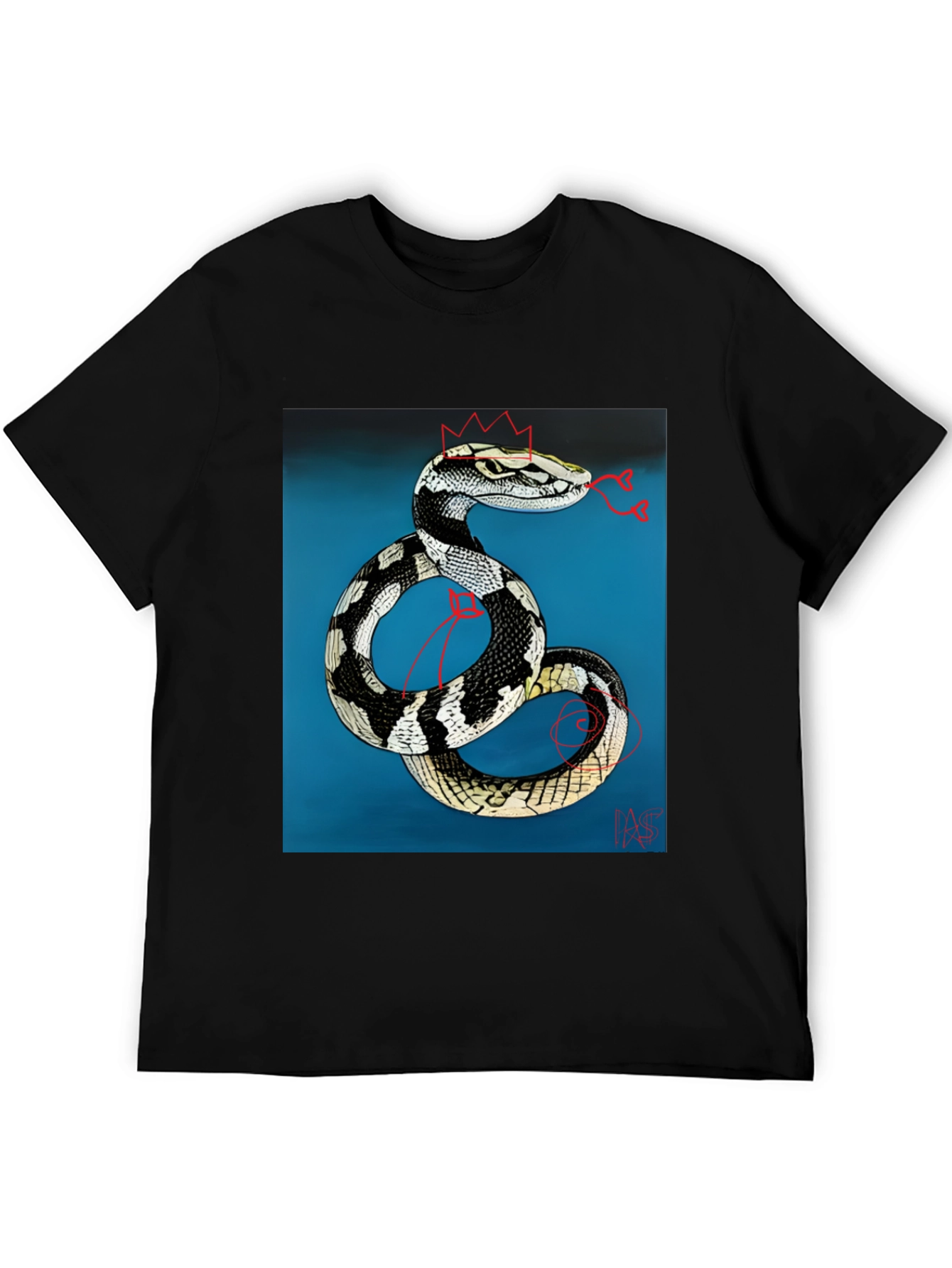 Black Snake King T-Shirt - Black Graphic Tee view 5