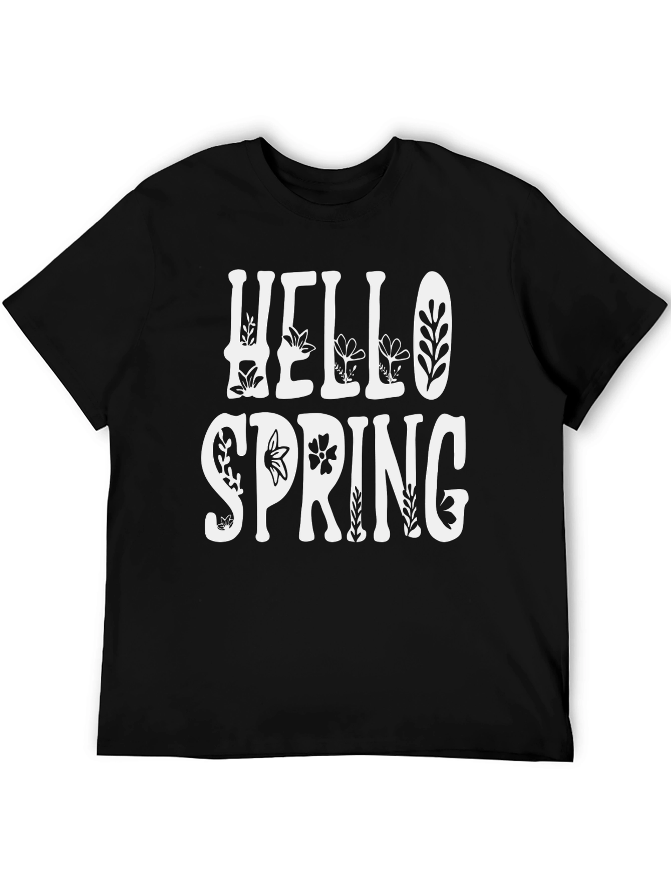 Black Hello Spring Black Graphic Tee view 5