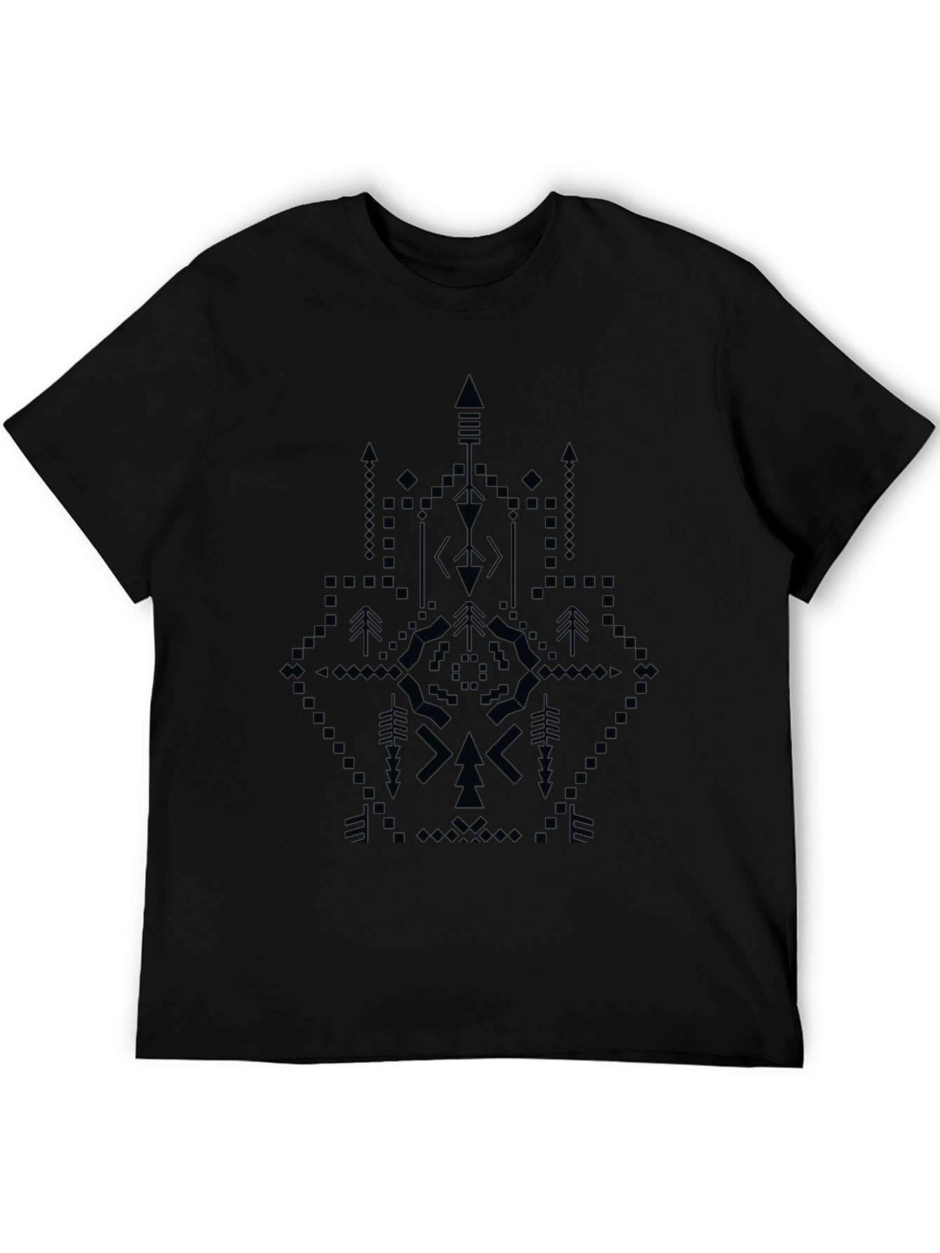 Black Aztec Graphic Tee - Black Cotton Blend view 5