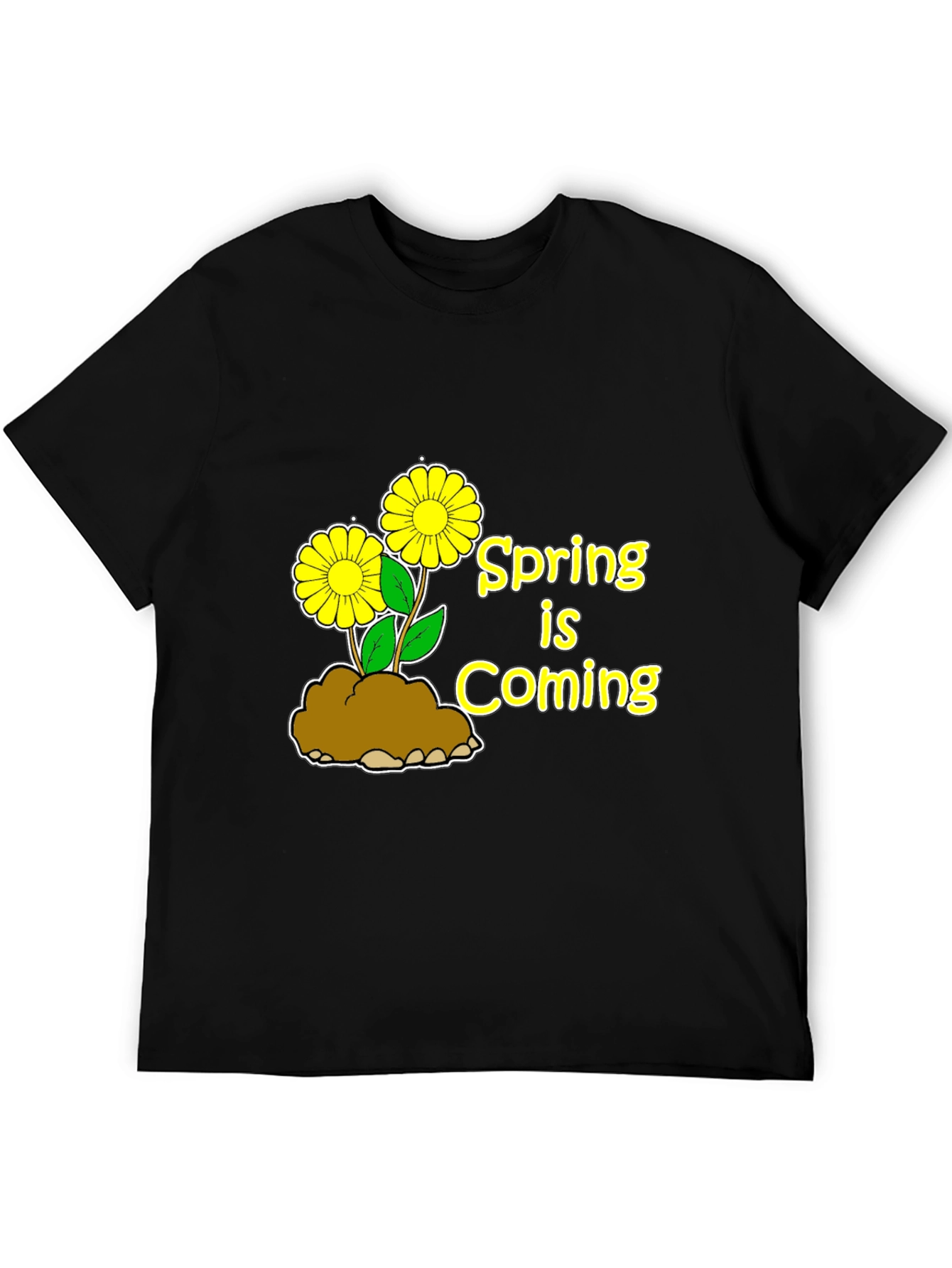 Black Spring Is Coming Graphic Tee view 5