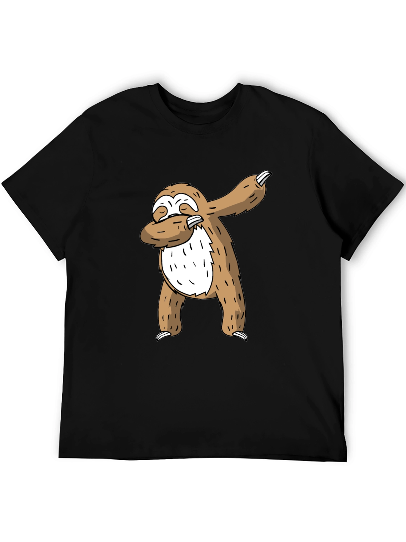 Black Dabbing Sloth Graphic Tee - Cool Casual T-Shirt view 5