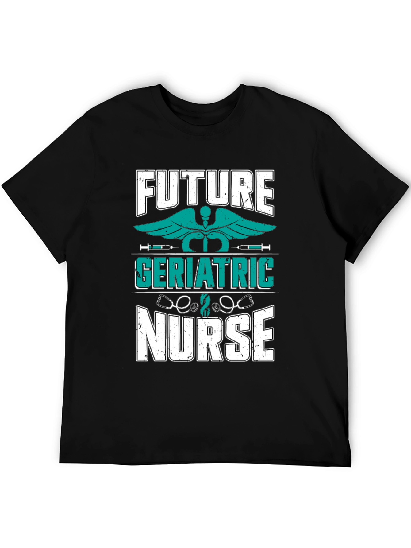 Black Future Geriatric Nurse T-Shirt - Medical Profession Apparel view 5