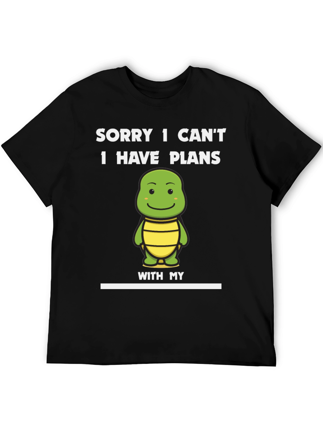 Black Funny Turtle Plans T-Shirt view 5