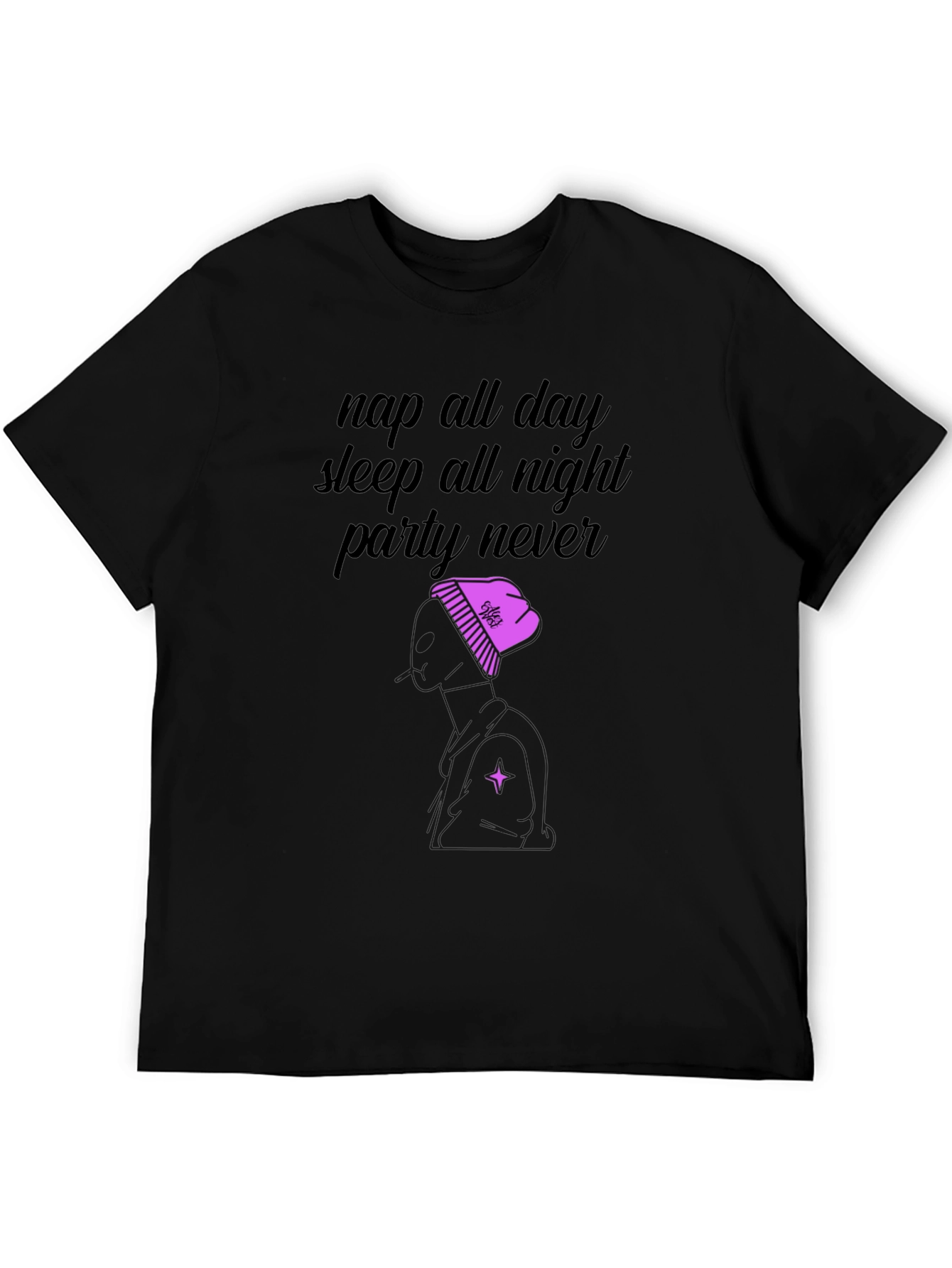 Black Nap All Day Graphic T-Shirt view 5