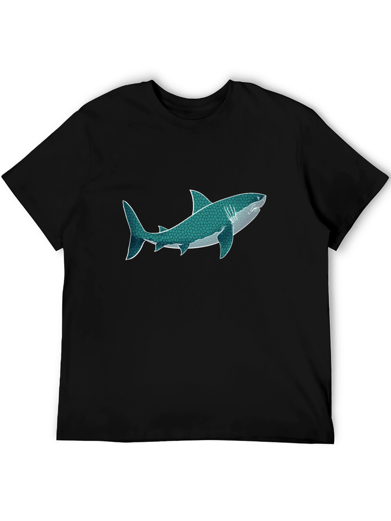 Black Shark Graphic Print Black T-Shirt view 5