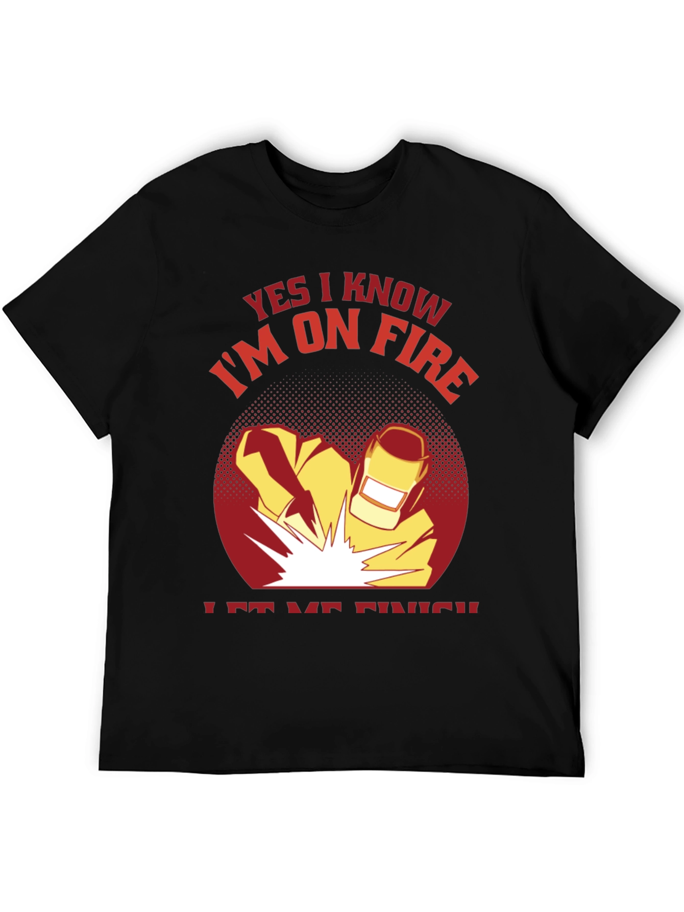 Black Welder On Fire Black T-Shirt view 5