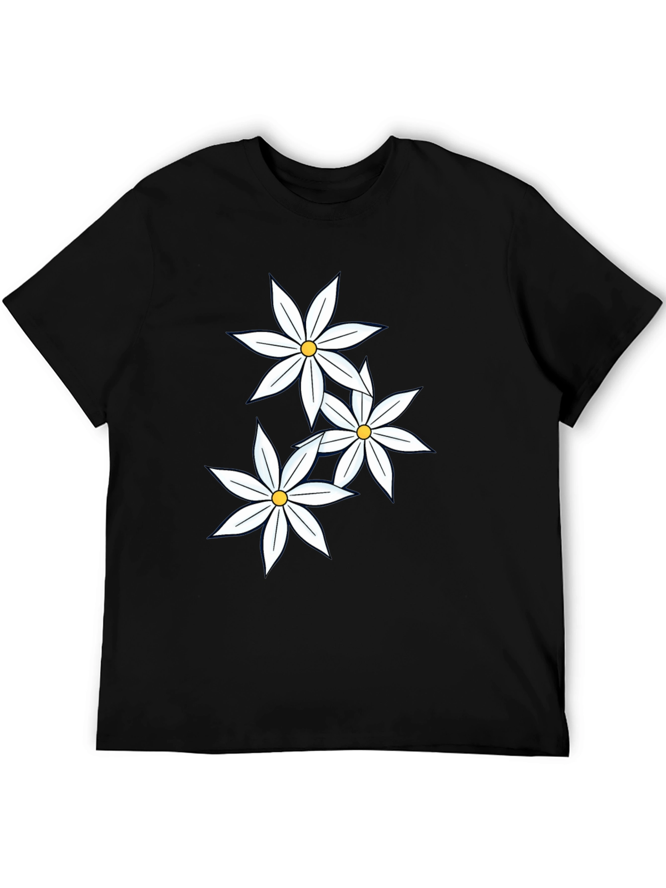 Black Black T-Shirt with Floral Design view 5