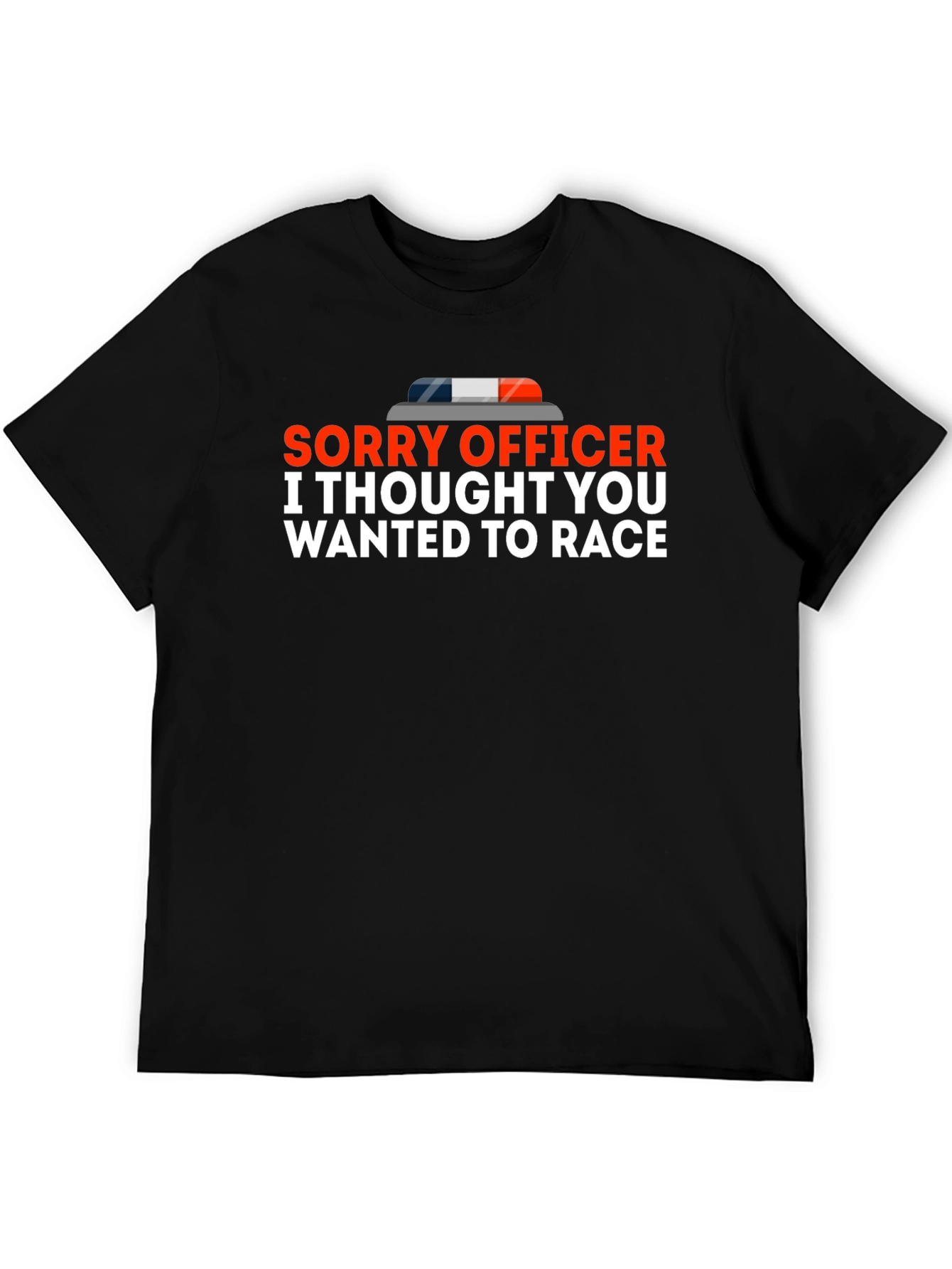 Black Sorry Officer T-Shirt Funny Racing Tee view 5
