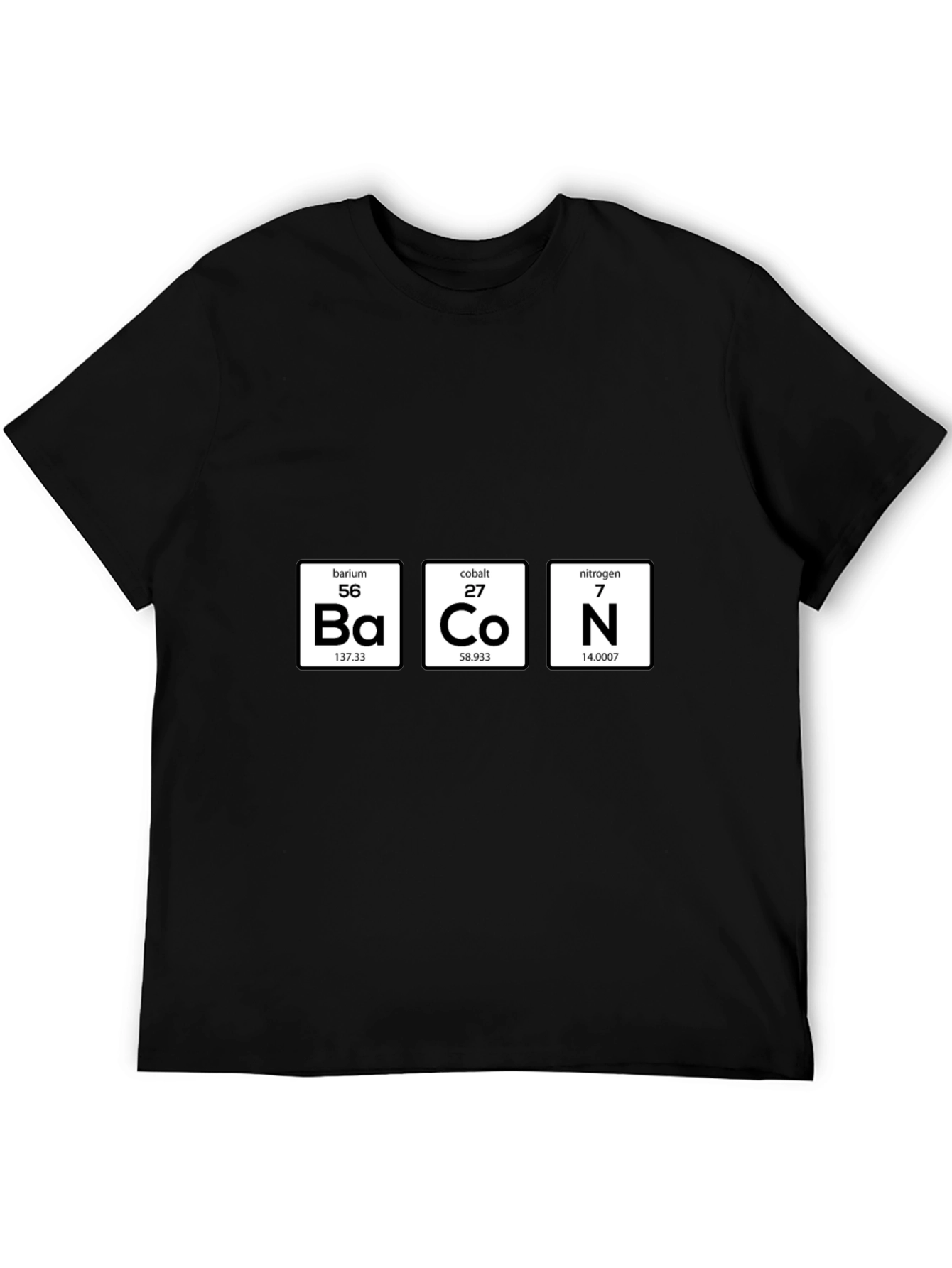 Black Bacon Periodic Table Funny T-Shirt view 5