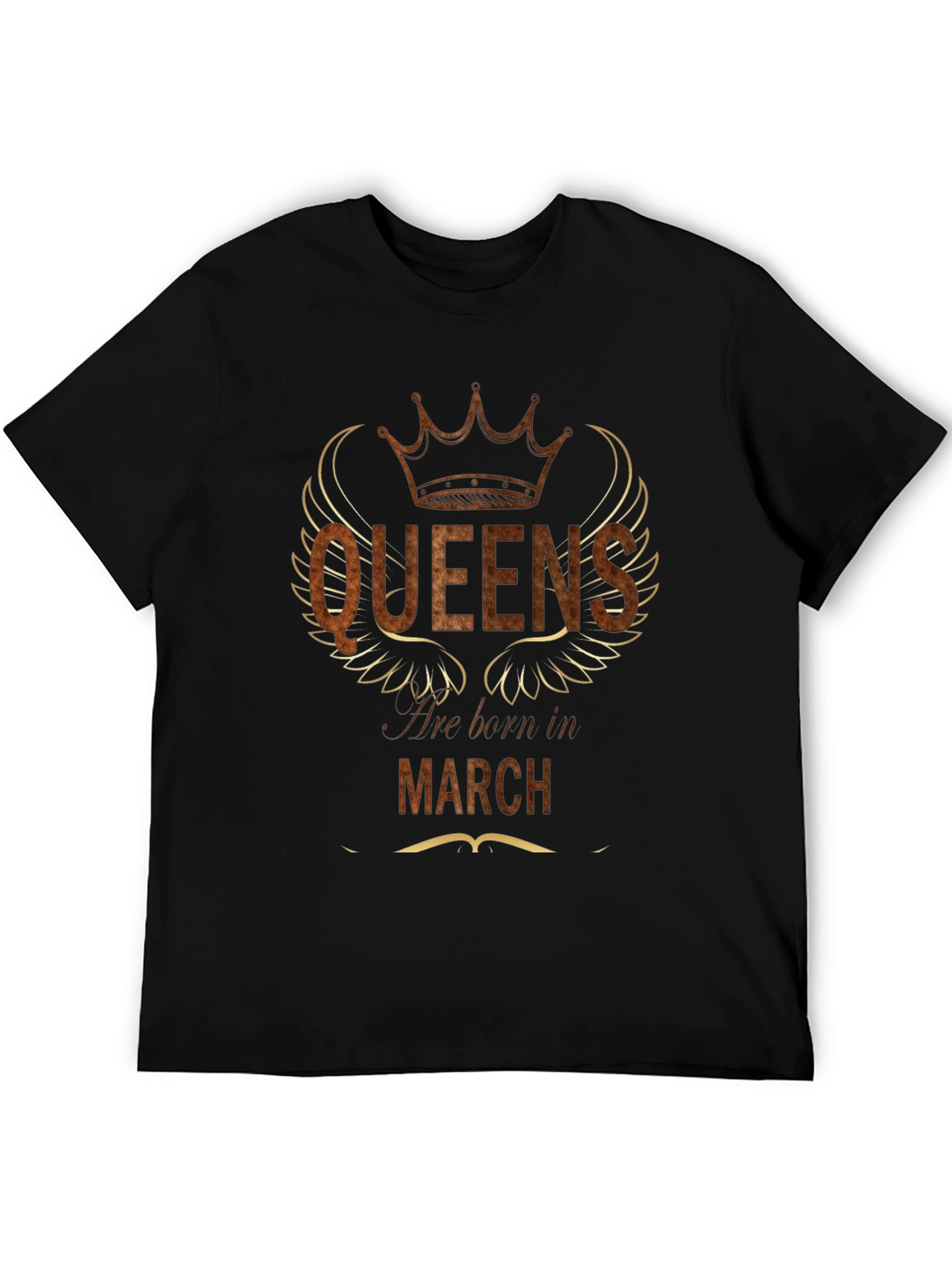 Black Queens Born in March Black Graphic Tee view 5