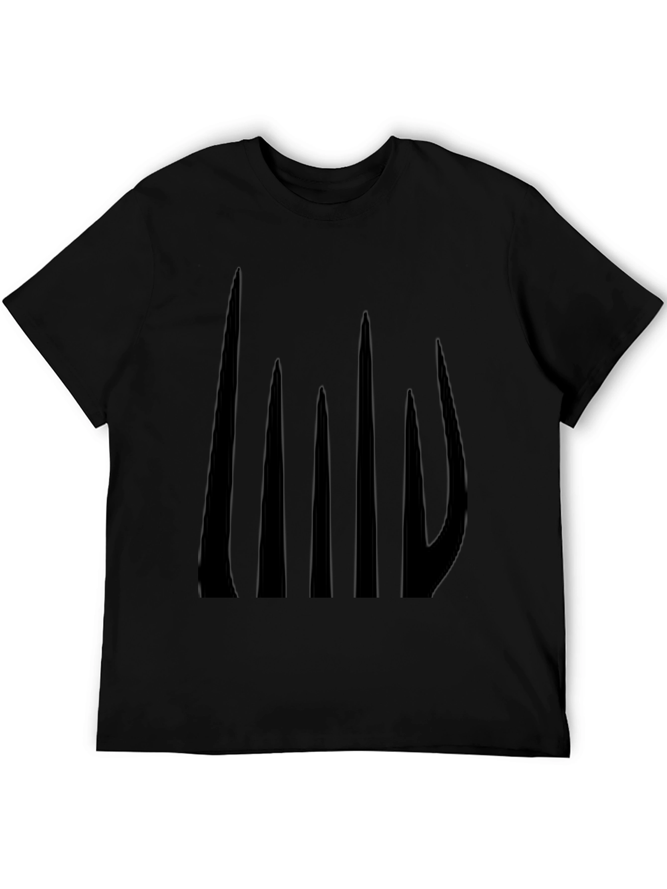 Black Abstract Black Graphic Tee - Men's Casual Style view 5