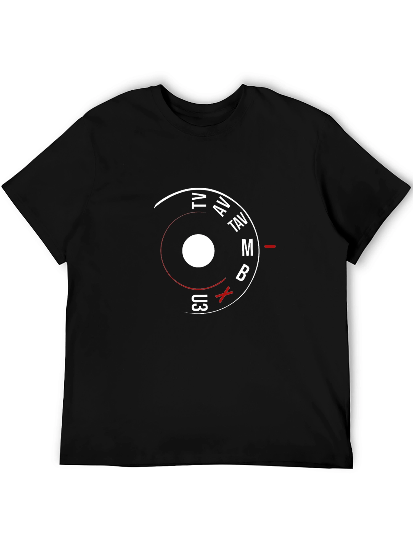 Black Camera Mode Dial Graphic Tee - Photographer Shirt view 5