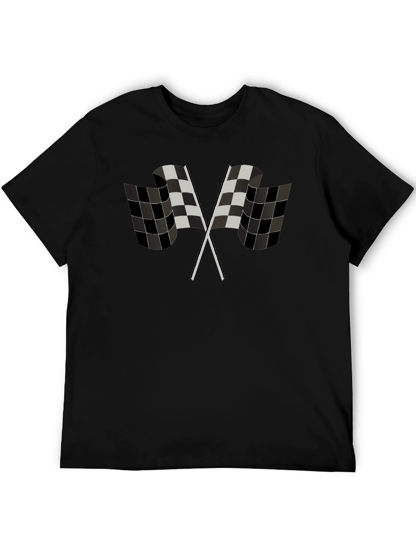 Black Checkered Flag Graphic Tee - Racing Fan Apparel view 5