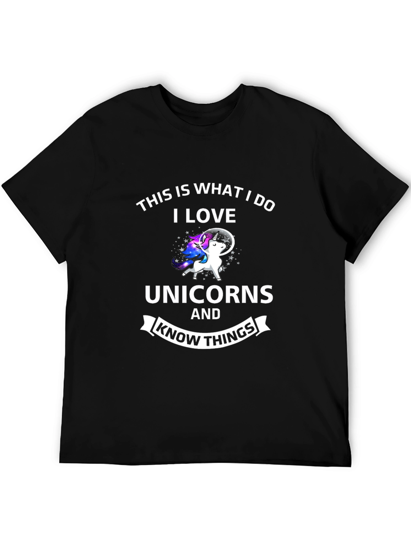 Black I Love Unicorns & Know Things Graphic Tee view 5