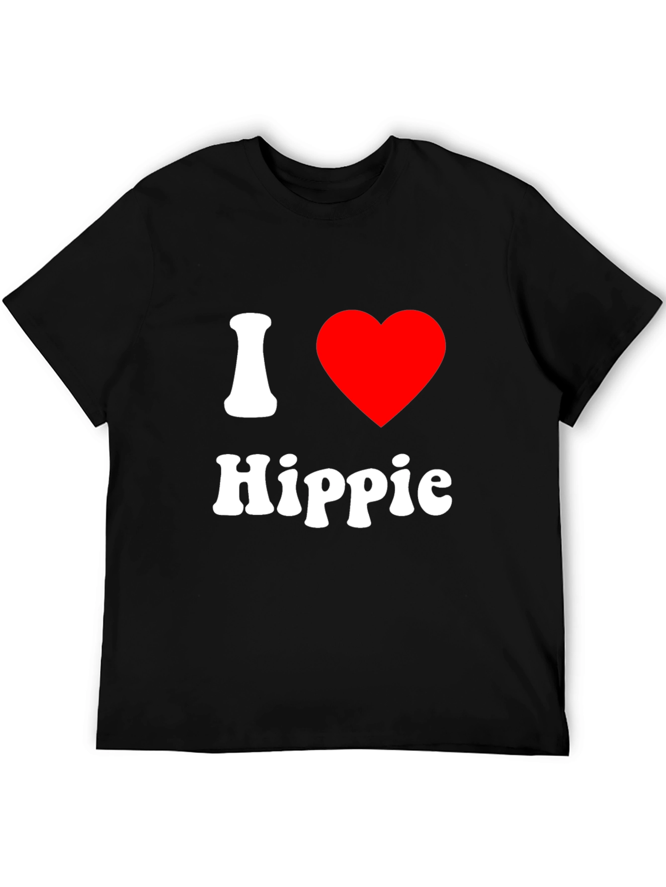 Black I Love Hippie Graphic T-Shirt view 5