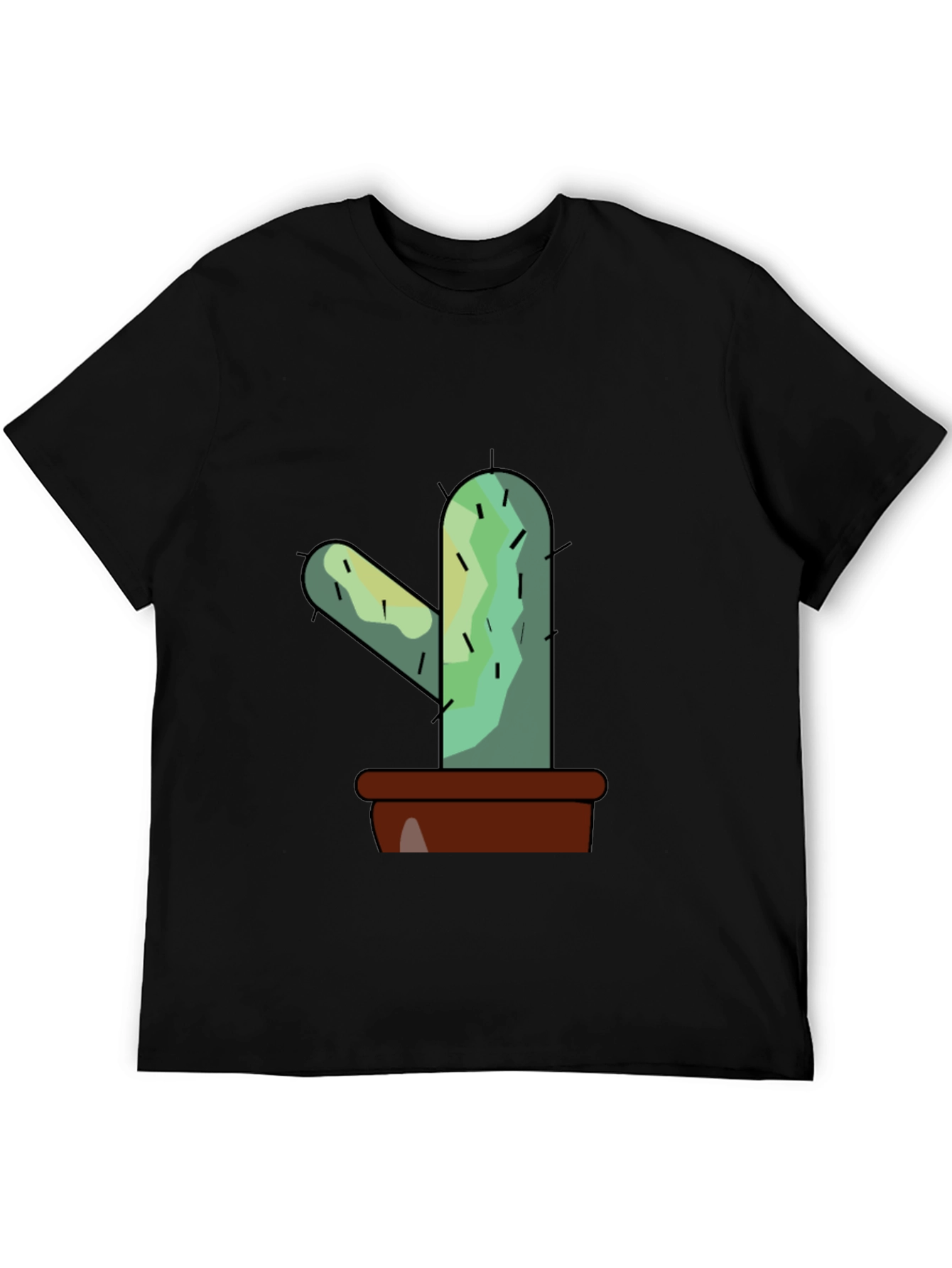 Black Cactus Graphic Tee - Trendy Unisex Style view 5