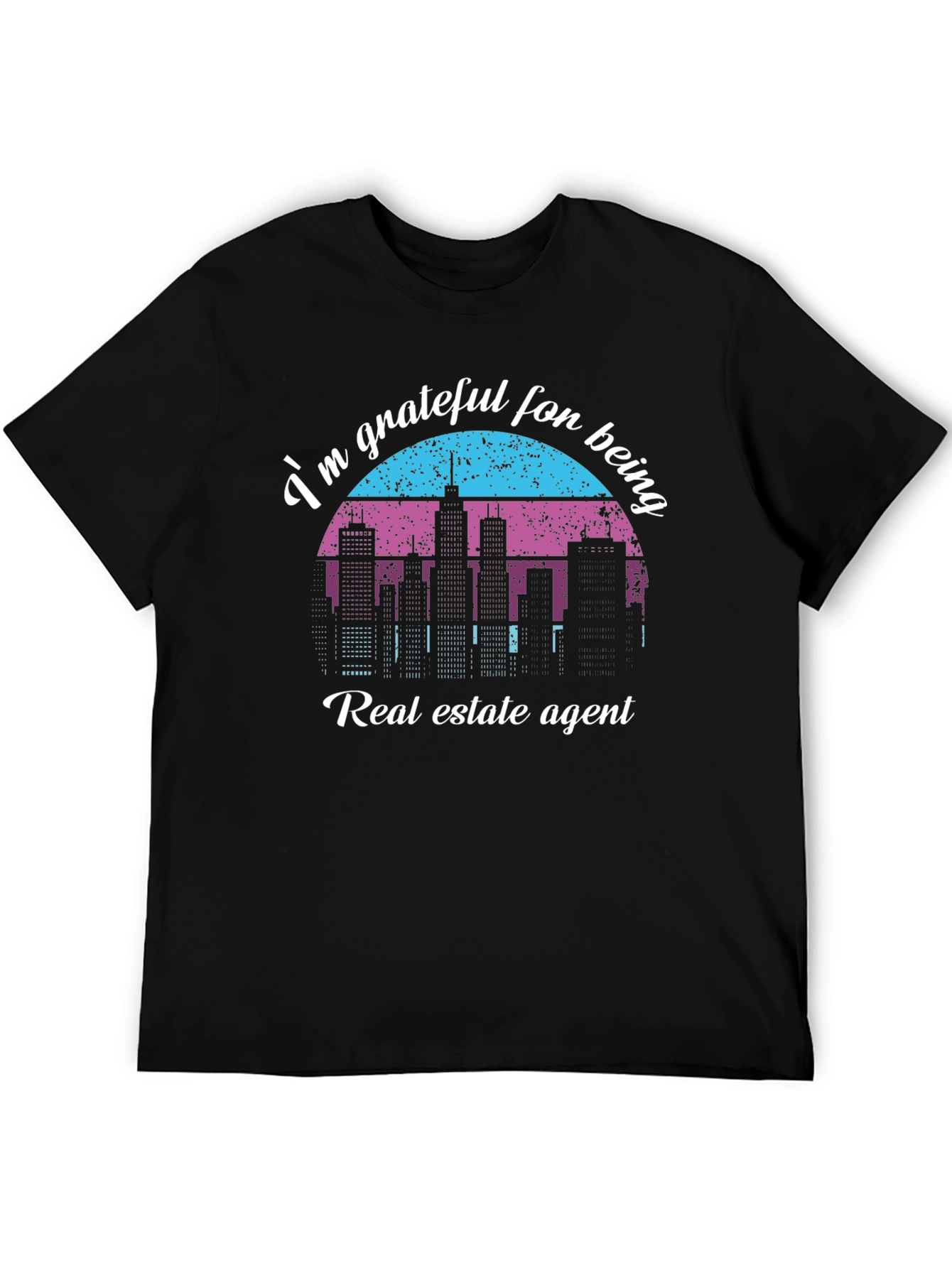Black Grateful Real Estate Agent Black T-Shirt view 5