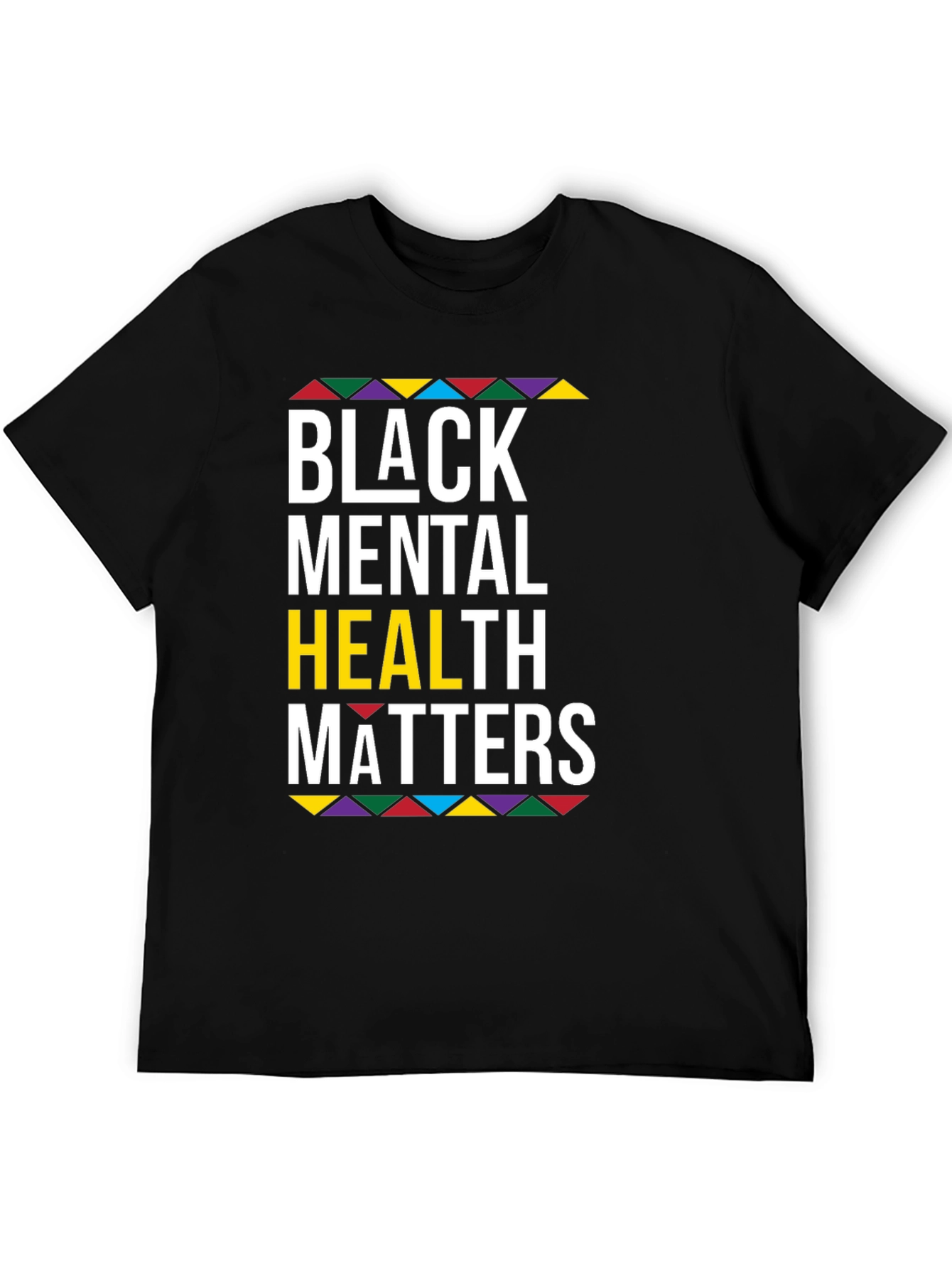 Black Black Mental Health Matters Graphic T-Shirt view 5
