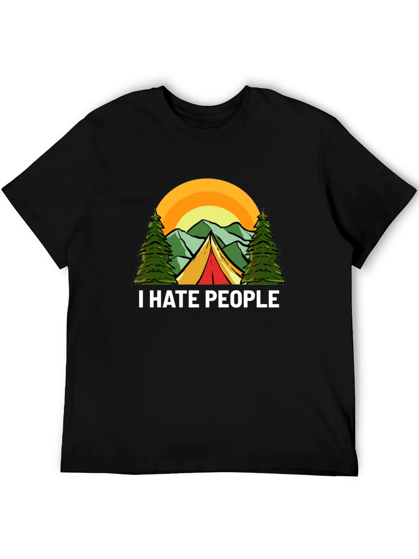 Black I Hate People Camping Graphic T-Shirt view 5
