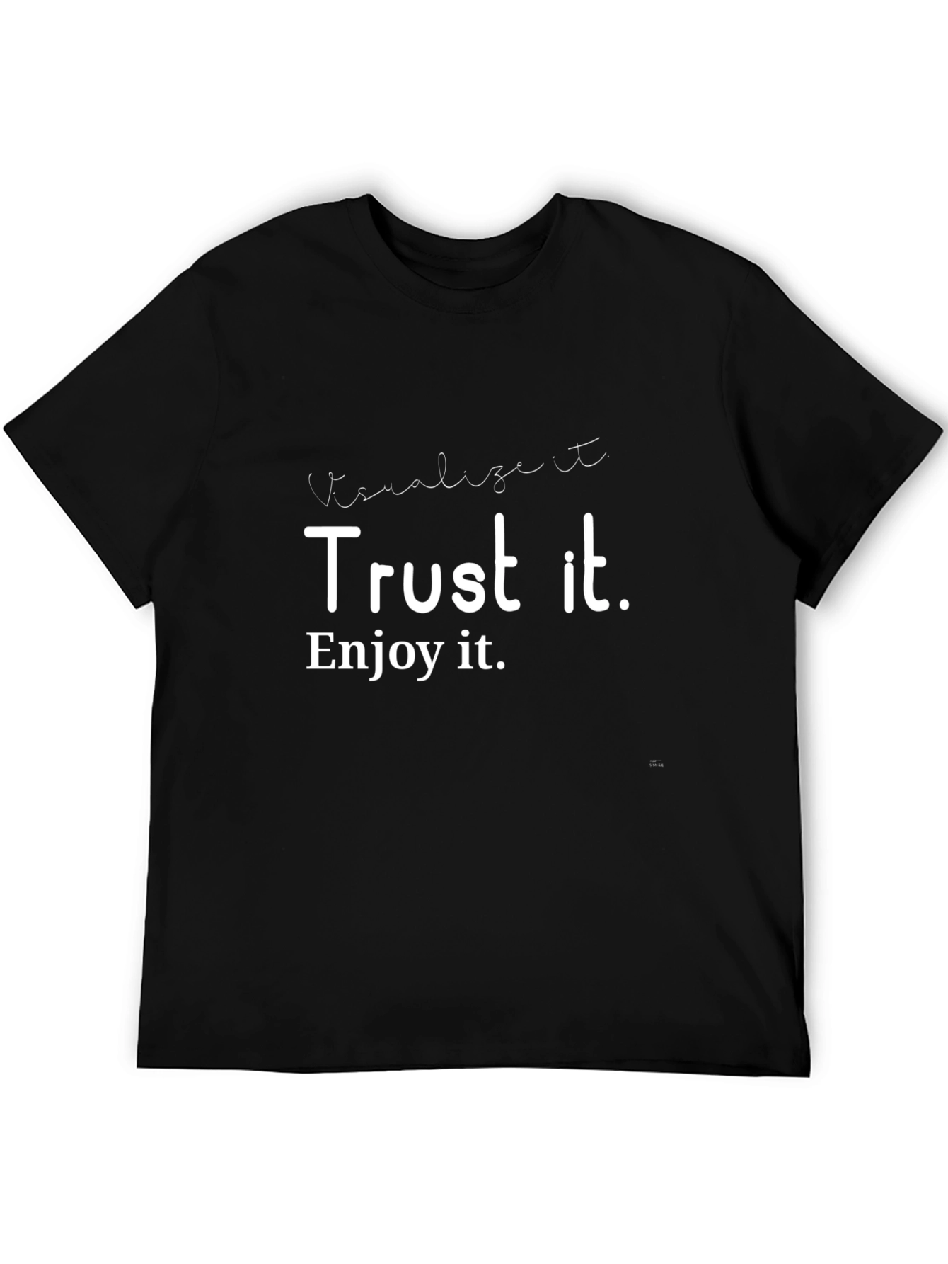 Black Visualize Trust Enjoy Graphic Tee view 5
